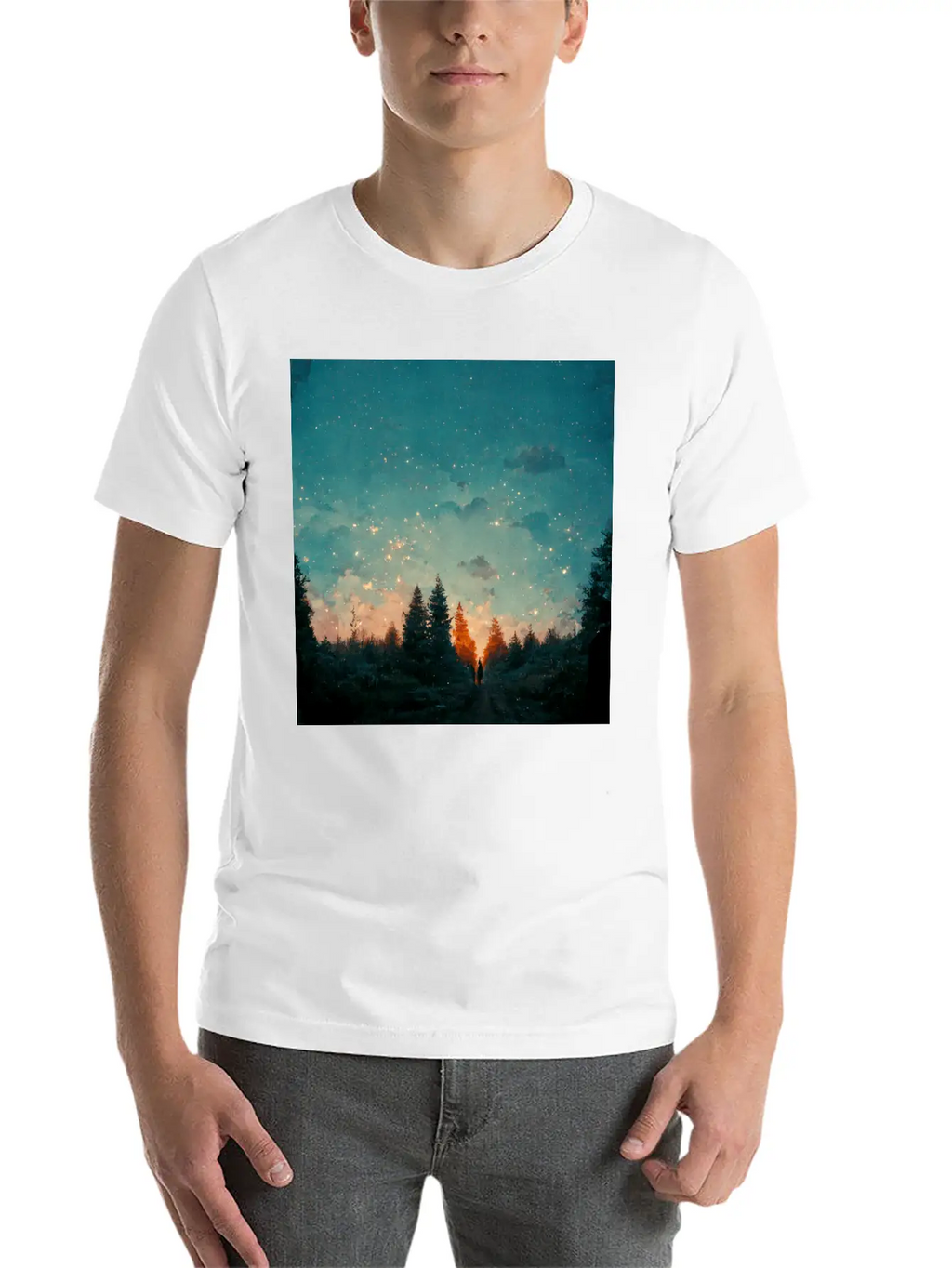 Sunset In The Forest Unisex Casual T-Shirt – Clean Design For Daily Comfort