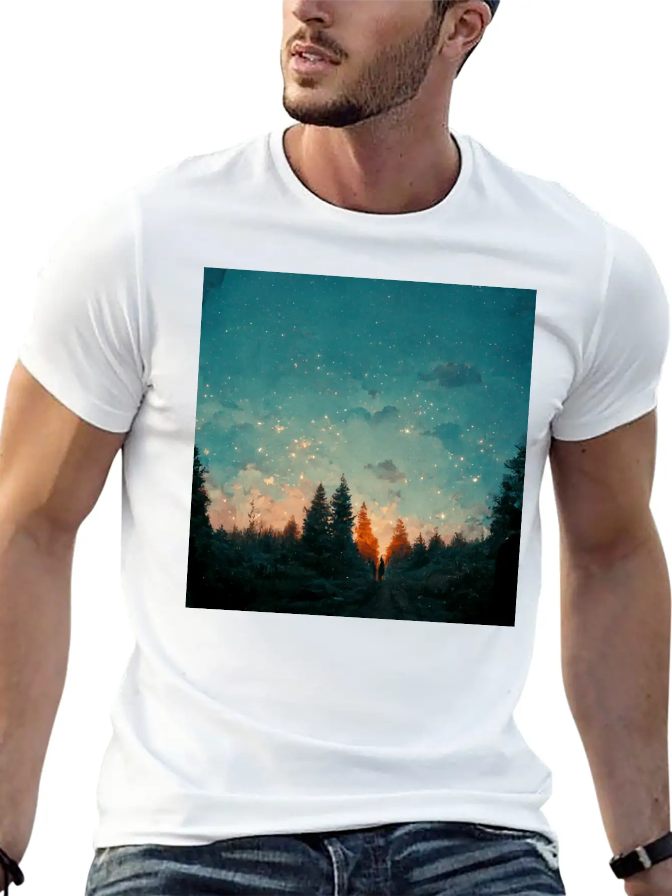 Sunset In The Forest Unisex Casual T-Shirt – Clean Design For Daily Comfort