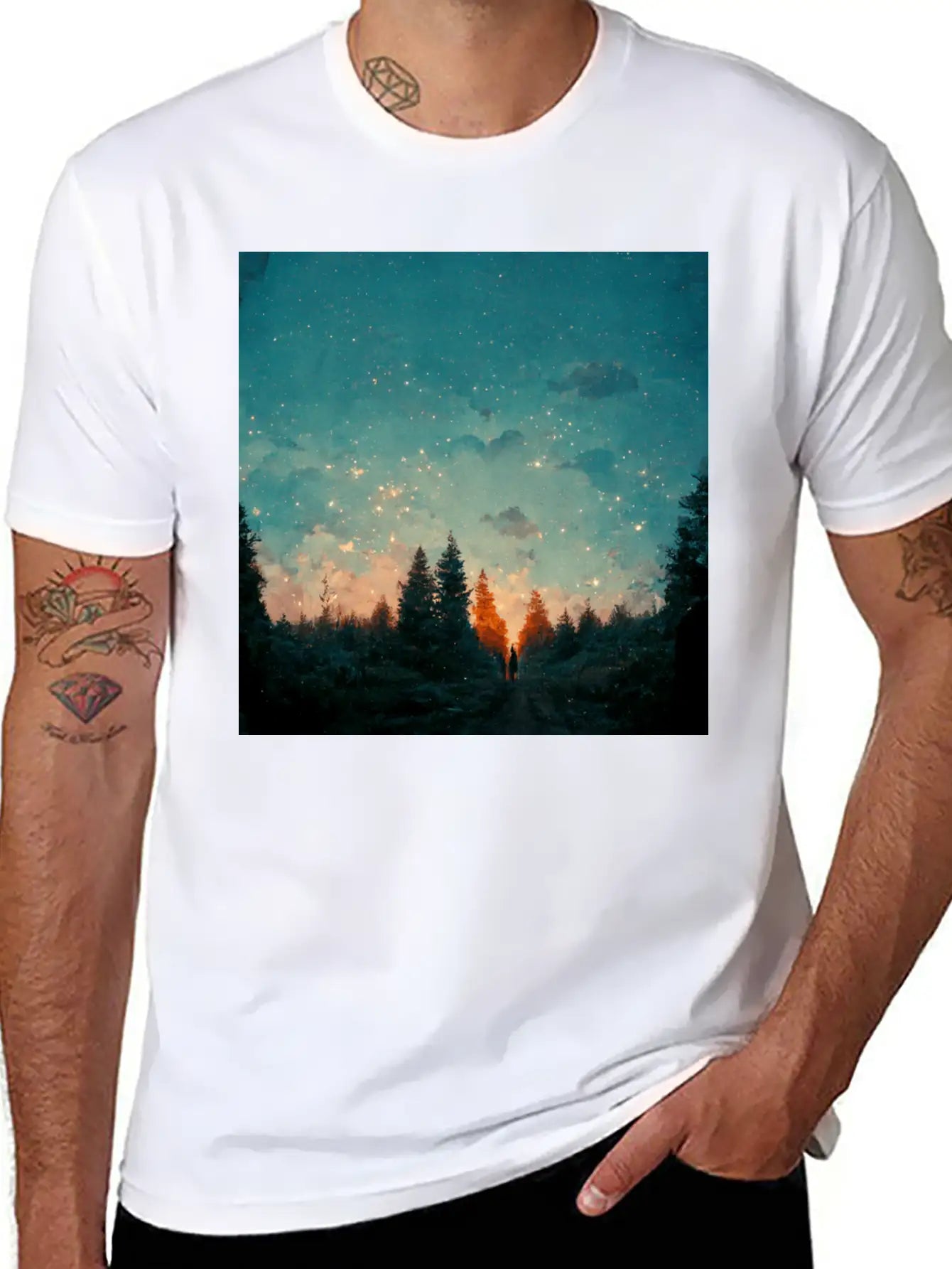 Sunset In The Forest Unisex Casual T-Shirt – Clean Design For Daily Comfort