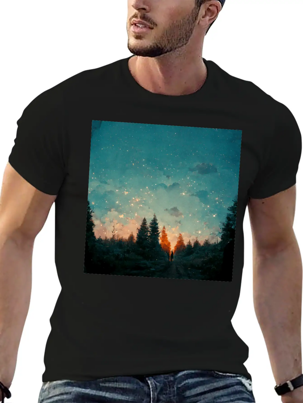Sunset In The Forest Unisex Casual T-Shirt – Clean Design For Daily Comfort