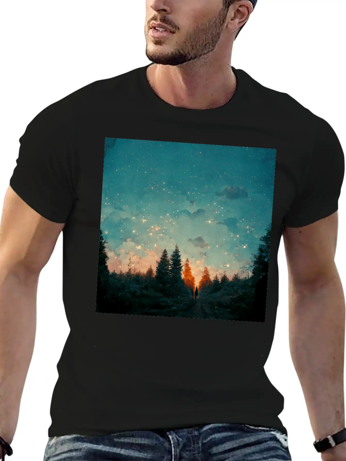 Sunset In The Forest Unisex Casual T-Shirt – Clean Design For Daily Comfort