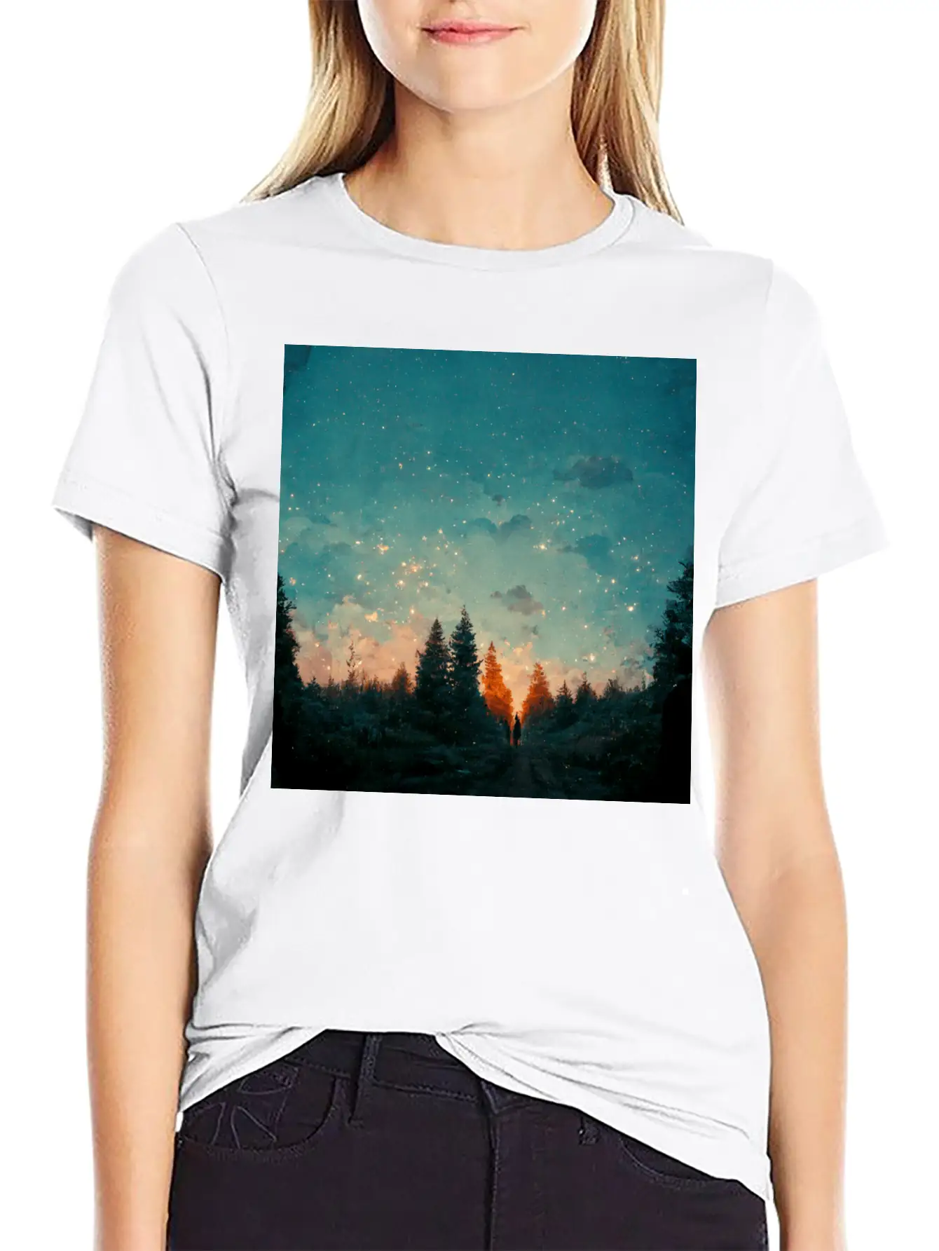 Sunset In The Forest Unisex Casual T-Shirt – Clean Design For Daily Comfort