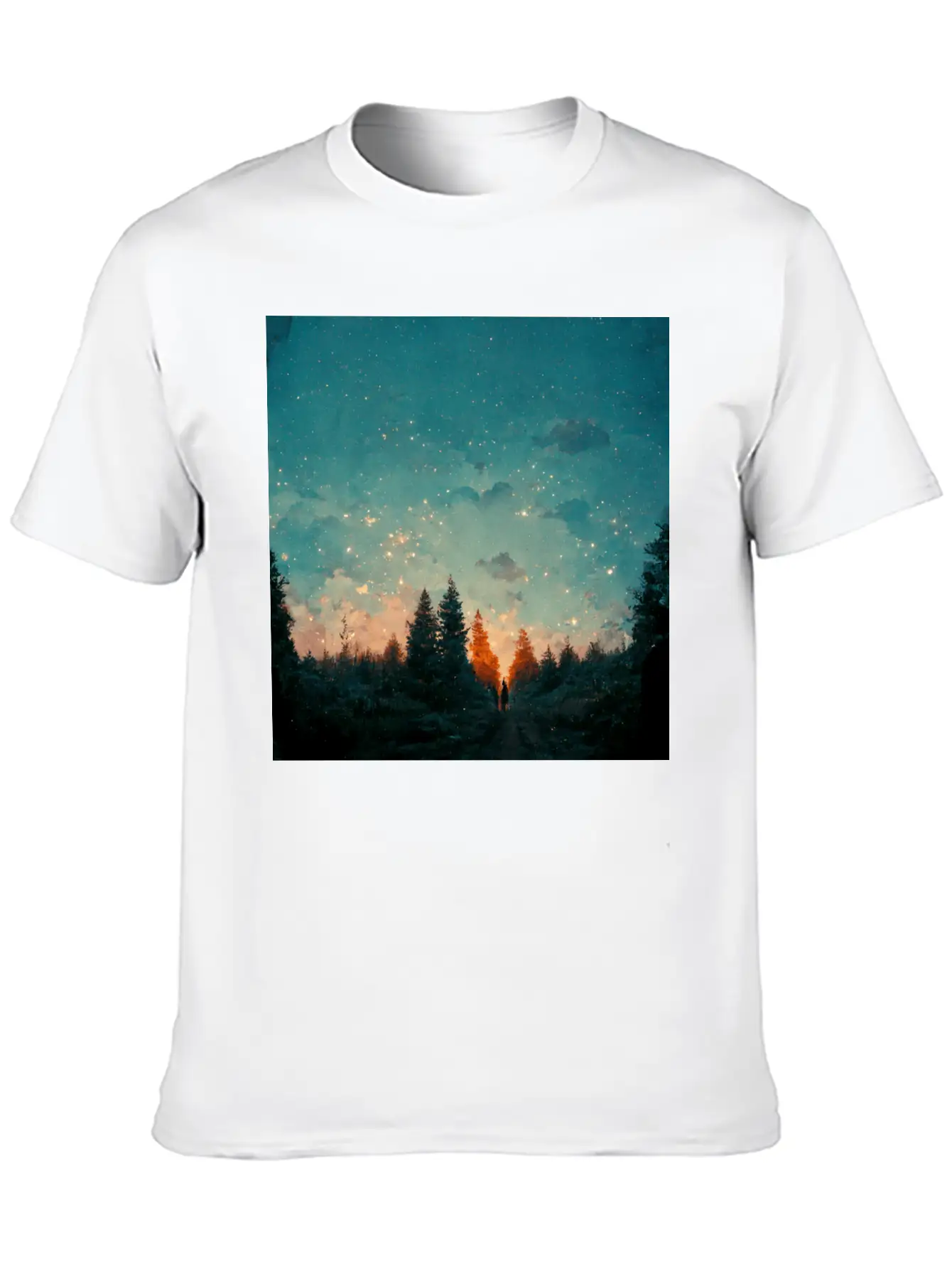 Sunset In The Forest Unisex Casual T-Shirt – Clean Design For Daily Comfort