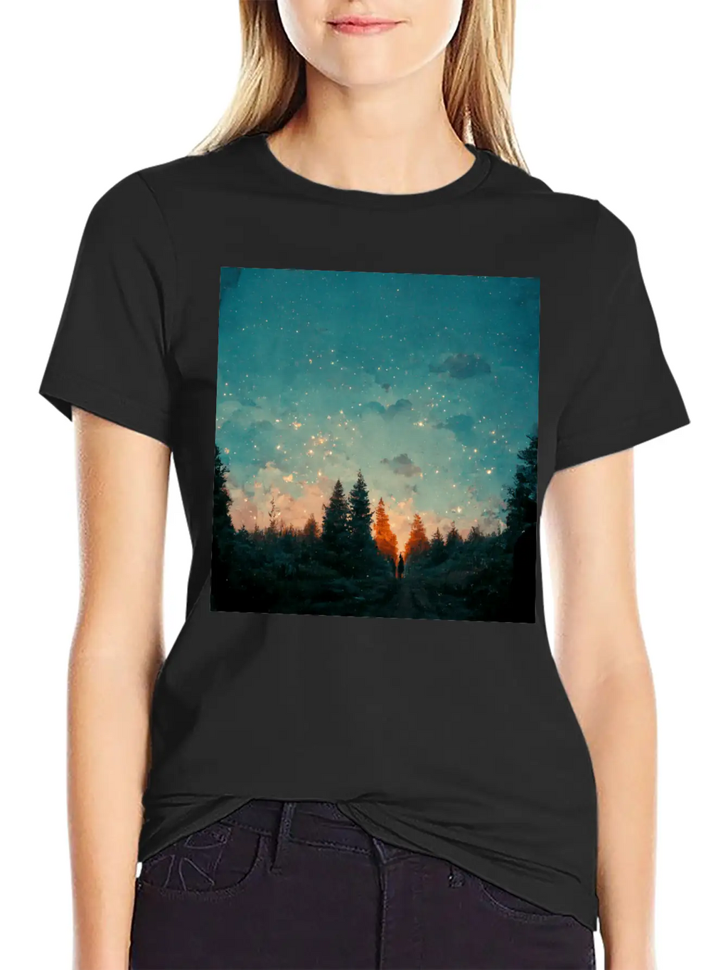 Sunset In The Forest Unisex Casual T-Shirt – Clean Design For Daily Comfort