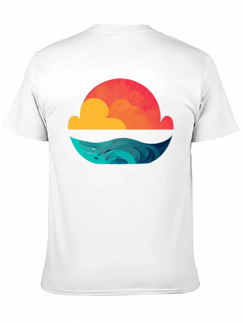 Sunset Over The Sea: The Sun Sinking Into The Ocea Unisex Short Sleeve Soft Cotton T-Shirt – Casual Everyday Wear