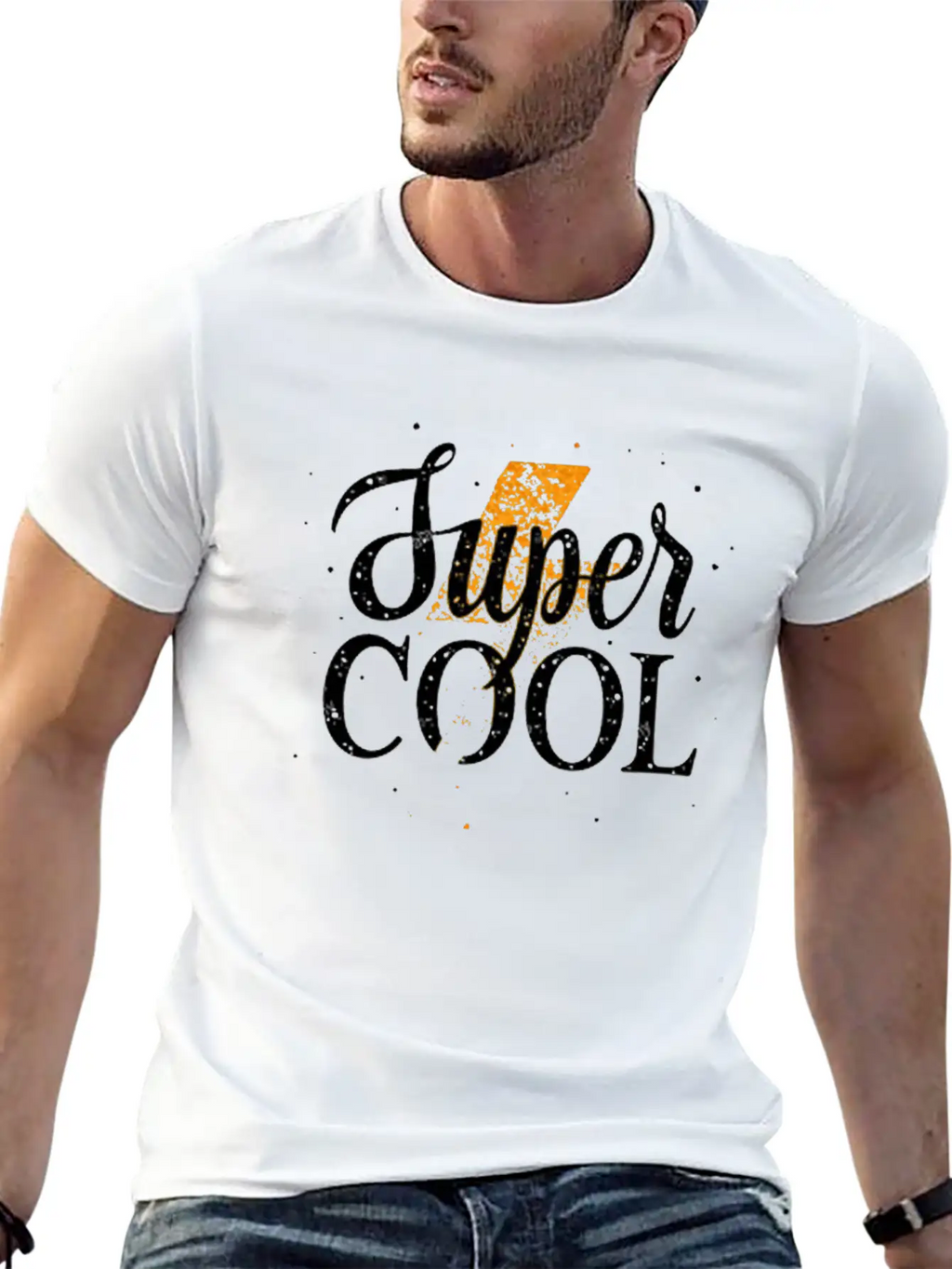 Super Cool Golden Lightning Vector Design Unisex Casual T-Shirt – Clean Design For Daily Comfort