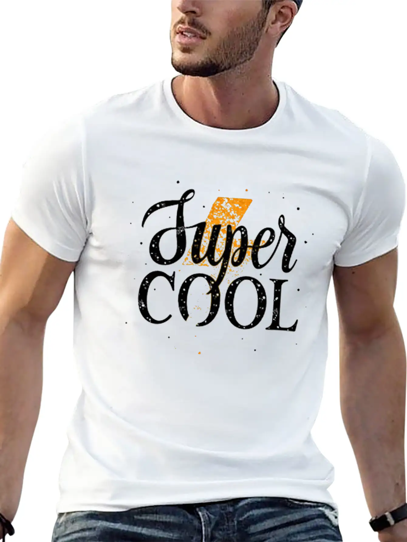Super Cool Golden Lightning Vector Design Unisex Casual T-Shirt – Clean Design For Daily Comfort