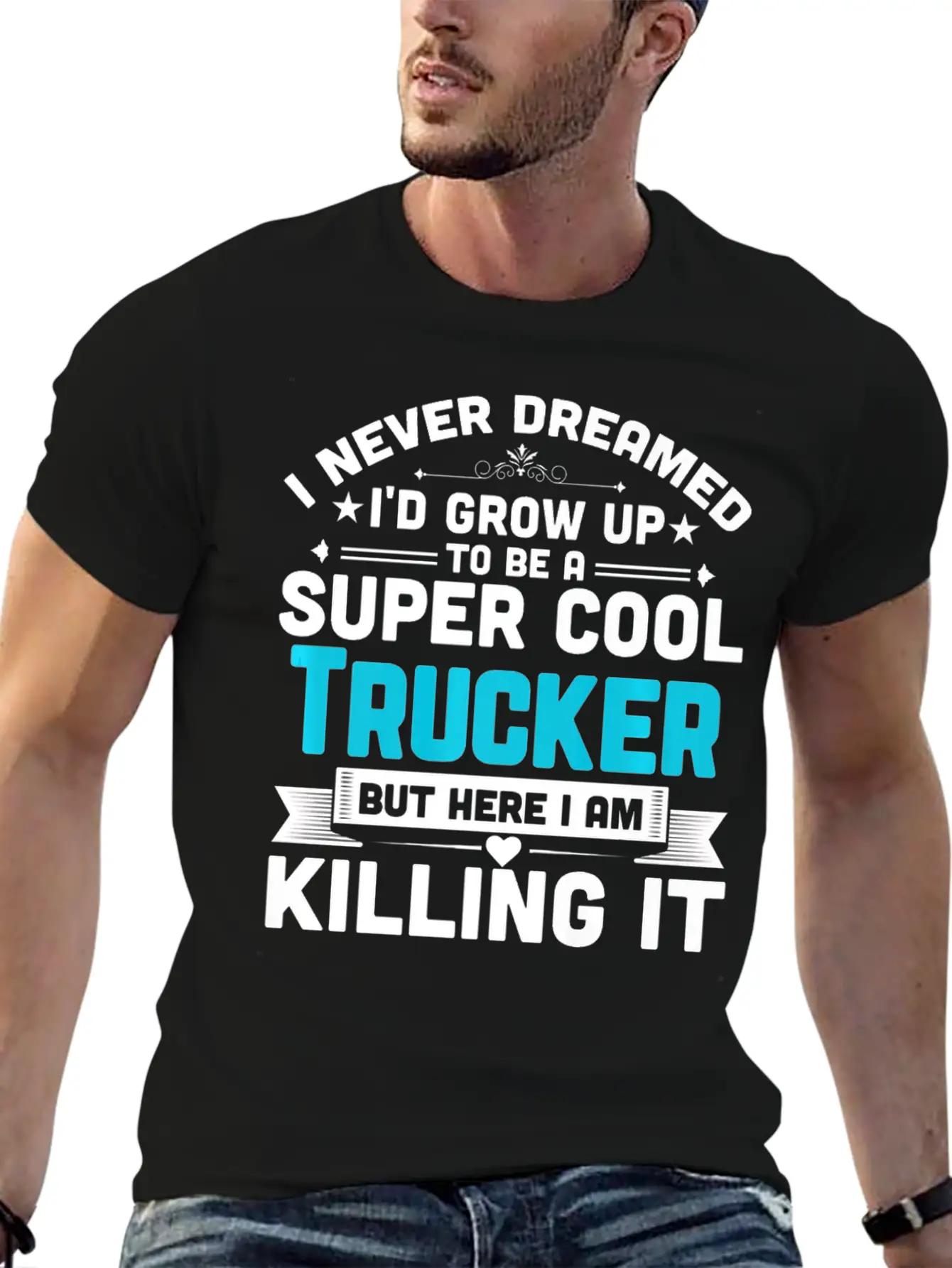 Super Cool Trucker T Shirt Funny Truck Driver Casual Graphic T-Shirt – Simple And Comfortable Daily Wear