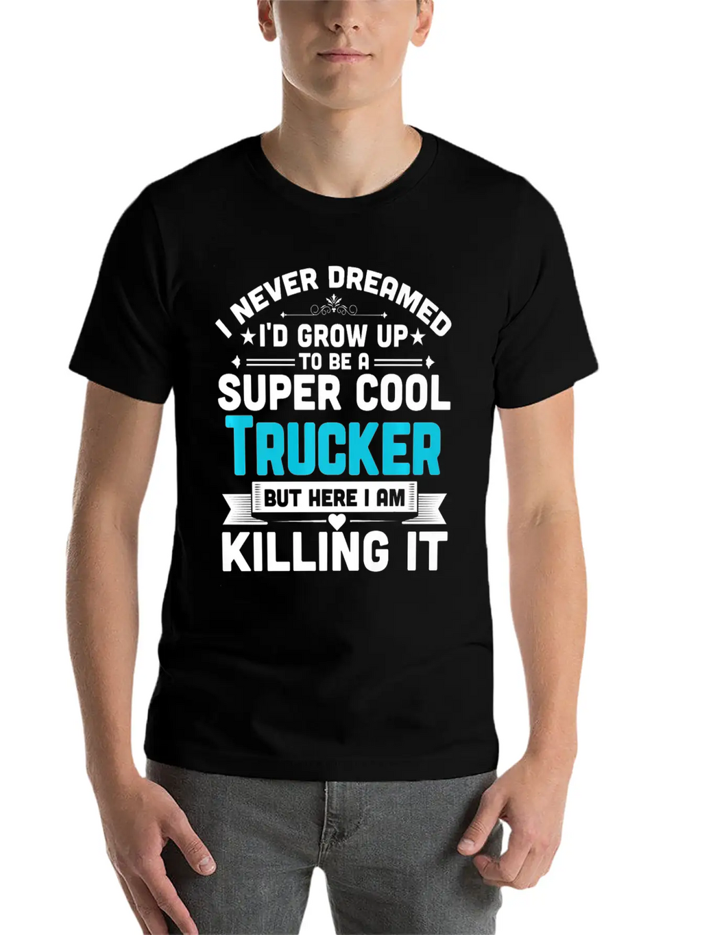 Super Cool Trucker T Shirt Funny Truck Driver Casual Graphic T-Shirt – Simple And Comfortable Daily Wear