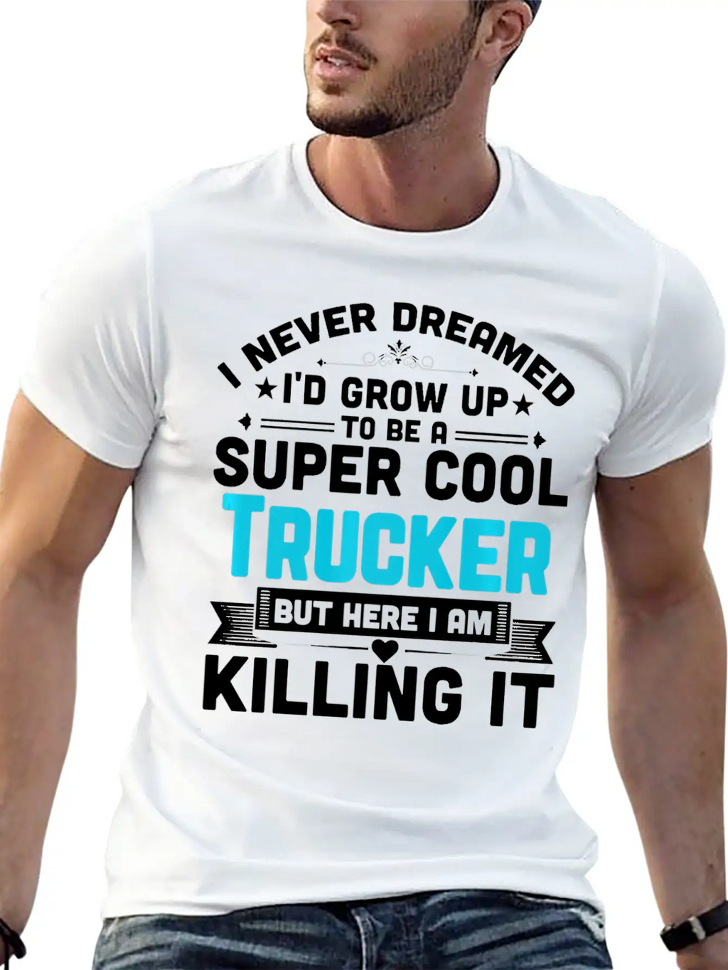 Super Cool Trucker T Shirt Funny Truck Driver Casual Graphic T-Shirt – Simple And Comfortable Daily Wear