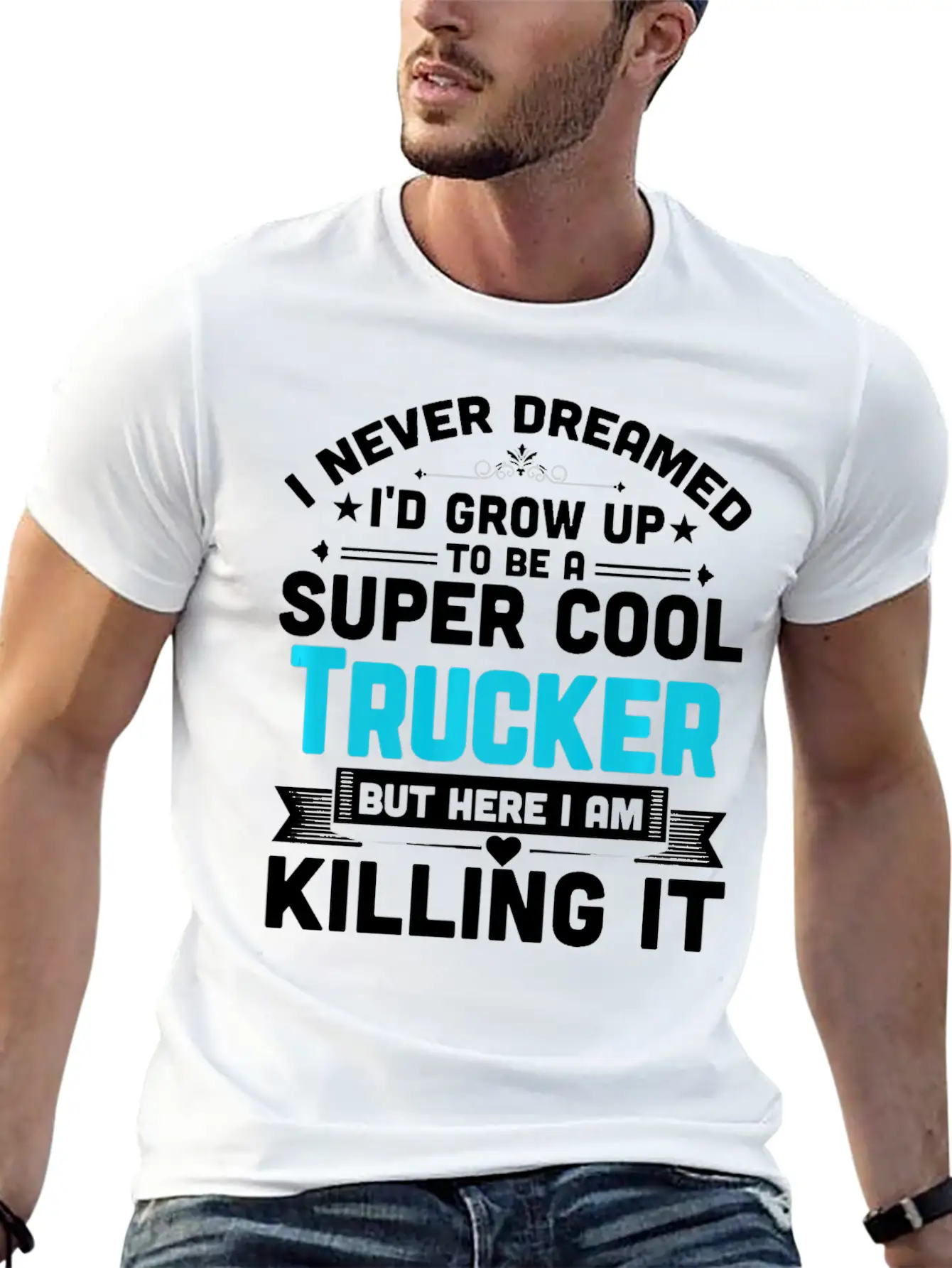 Super Cool Trucker T Shirt Funny Truck Driver Casual Graphic T-Shirt – Simple And Comfortable Daily Wear