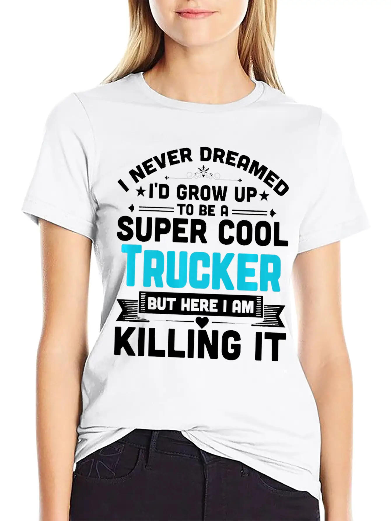 Super Cool Trucker T Shirt Funny Truck Driver Casual Graphic T-Shirt – Simple And Comfortable Daily Wear