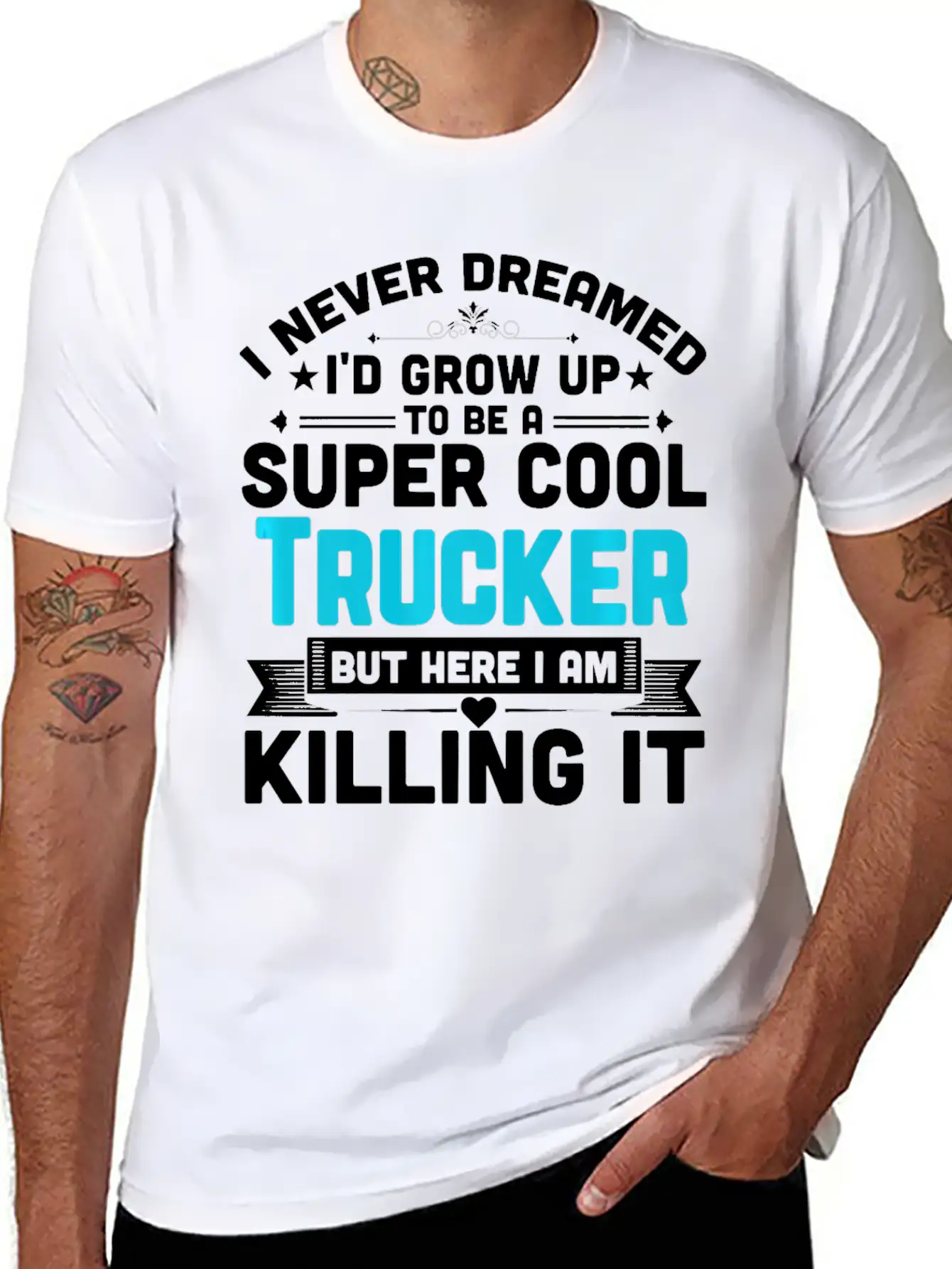 Super Cool Trucker T Shirt Funny Truck Driver Casual Graphic T-Shirt – Simple And Comfortable Daily Wear