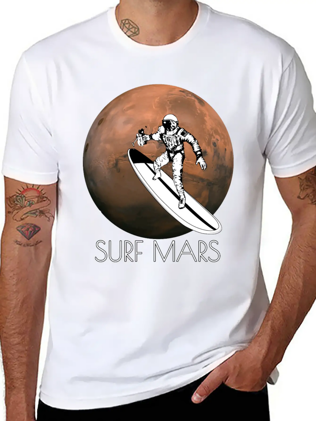 Surf Mars Unisex Casual T-Shirt – Clean Design For Daily Comfort