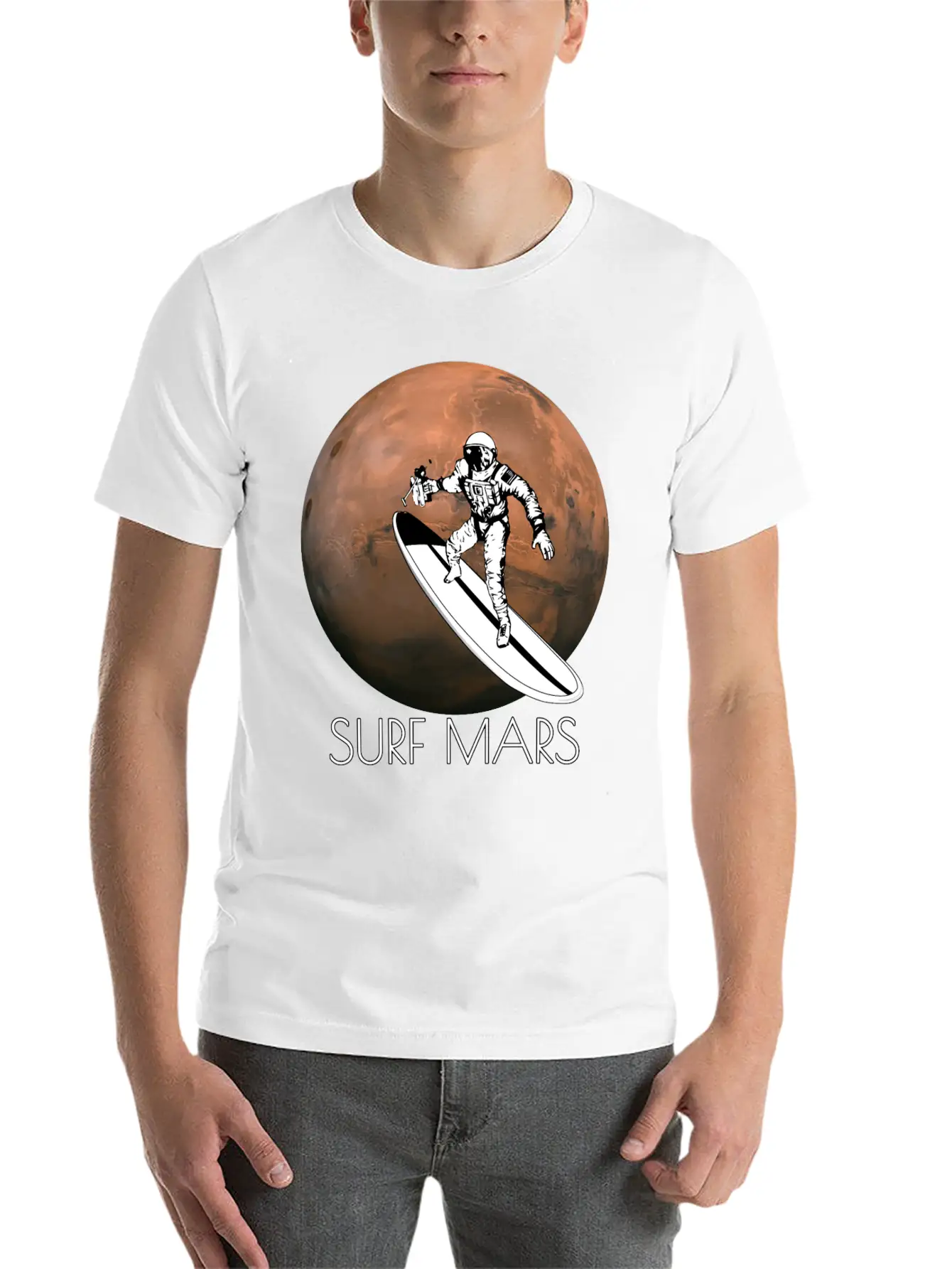 Surf Mars Unisex Casual T-Shirt – Clean Design For Daily Comfort