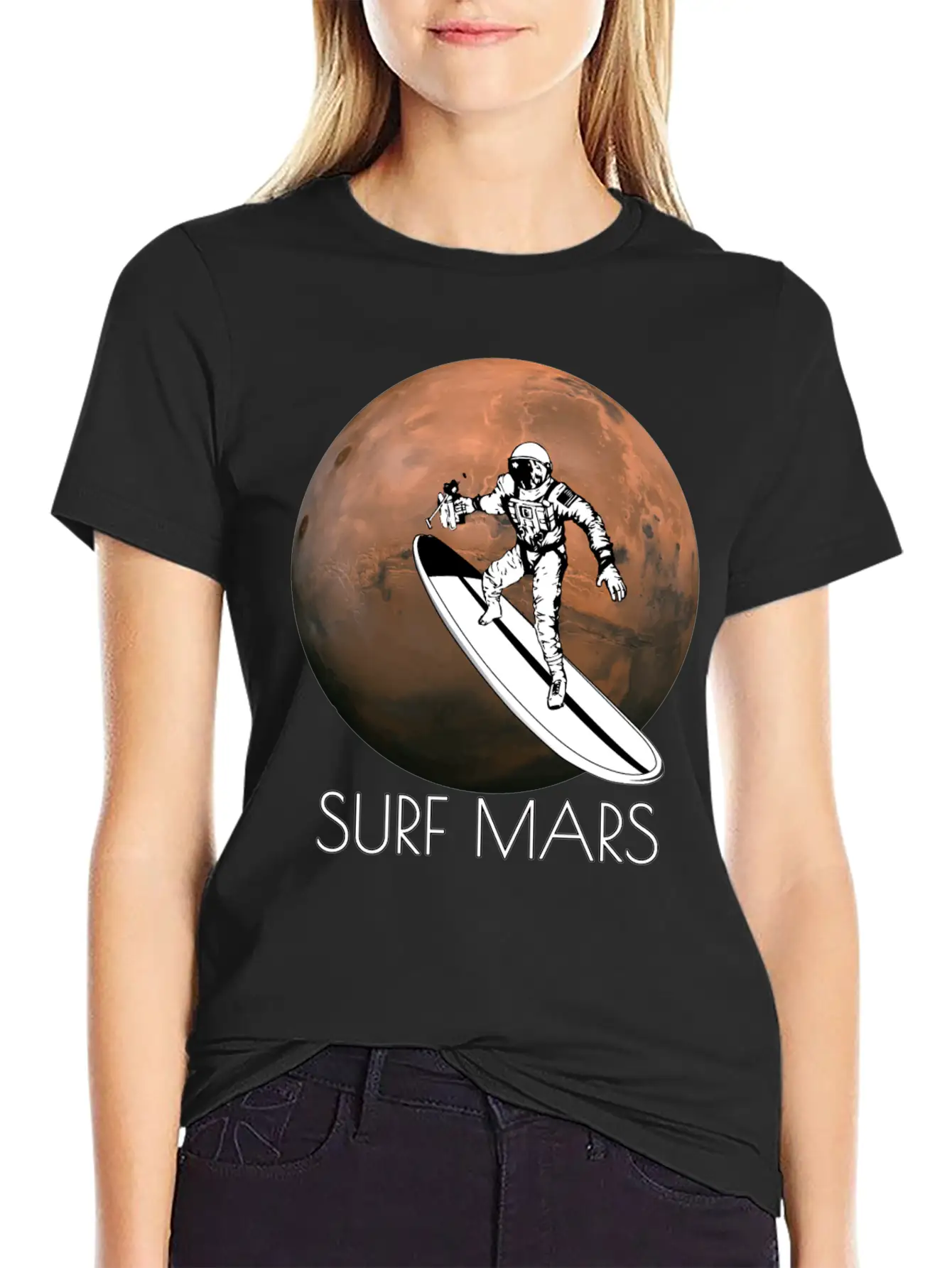 Surf Mars Unisex Casual T-Shirt – Clean Design For Daily Comfort