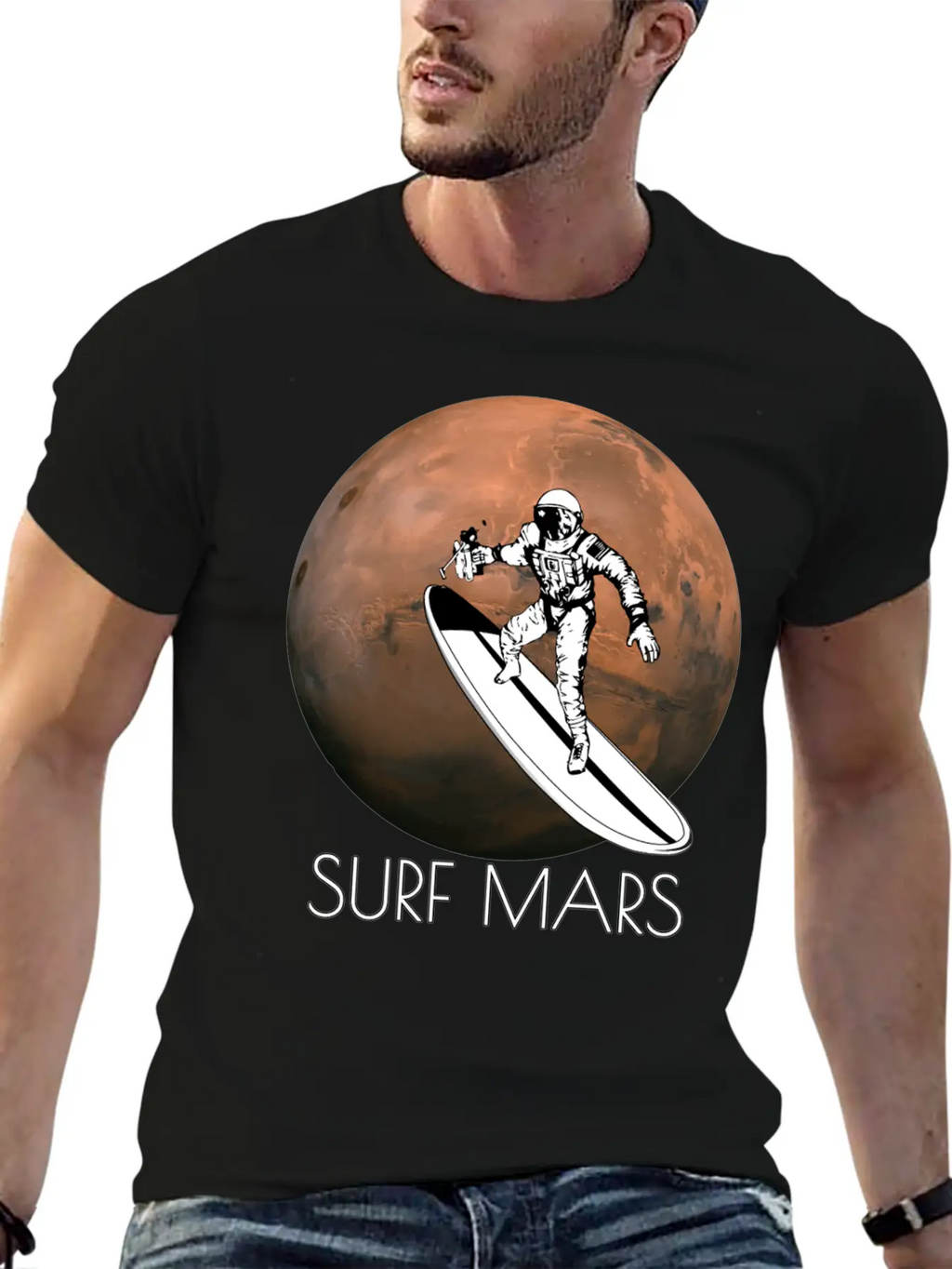 Surf Mars Unisex Casual T-Shirt – Clean Design For Daily Comfort