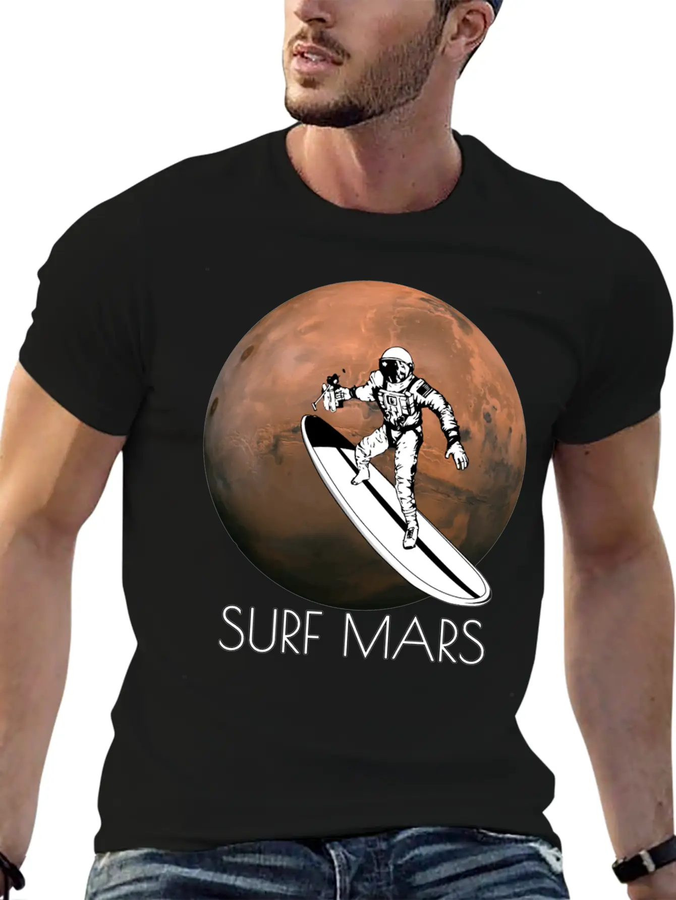 Surf Mars Unisex Casual T-Shirt – Clean Design For Daily Comfort