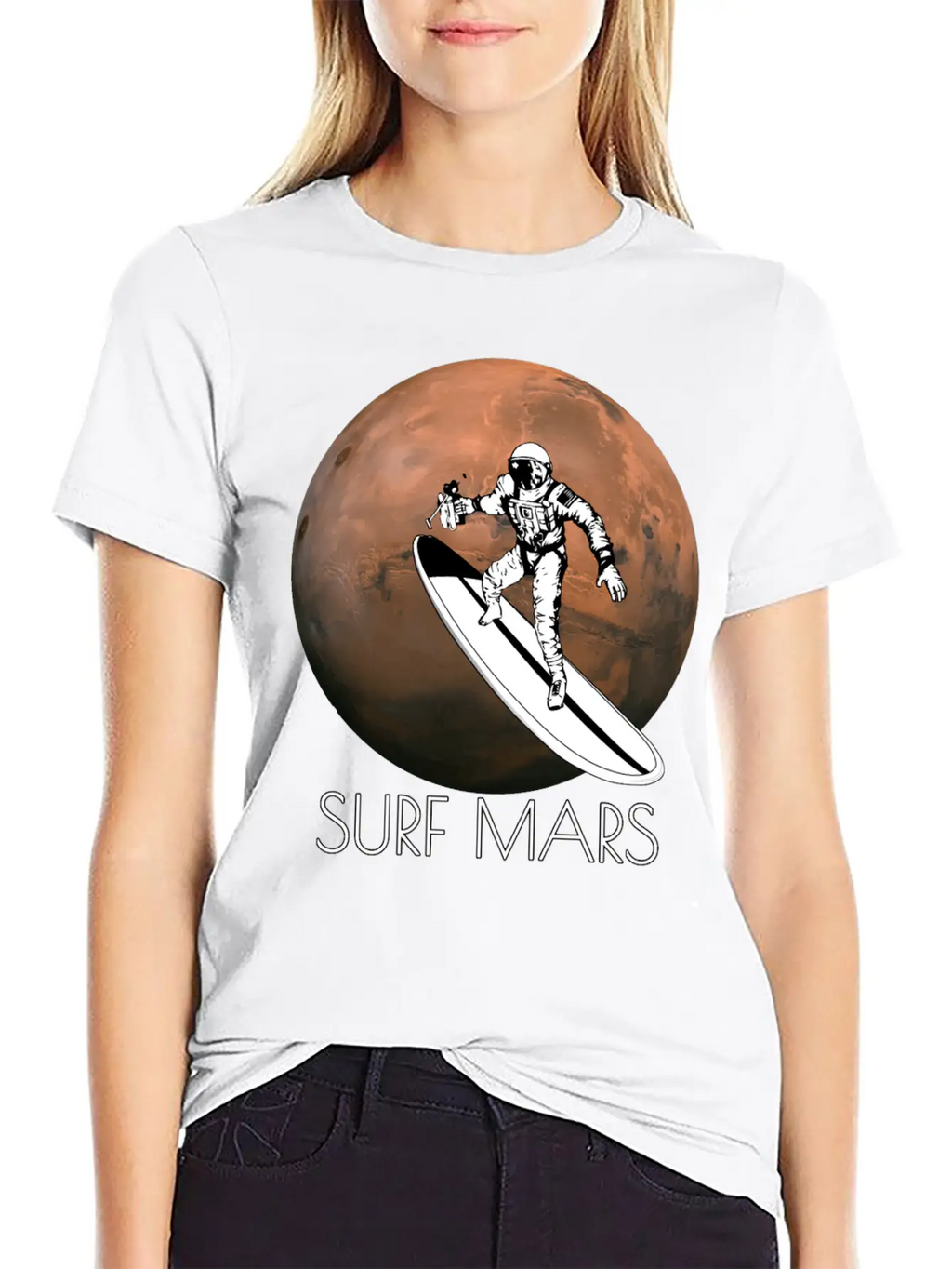 Surf Mars Unisex Casual T-Shirt – Clean Design For Daily Comfort