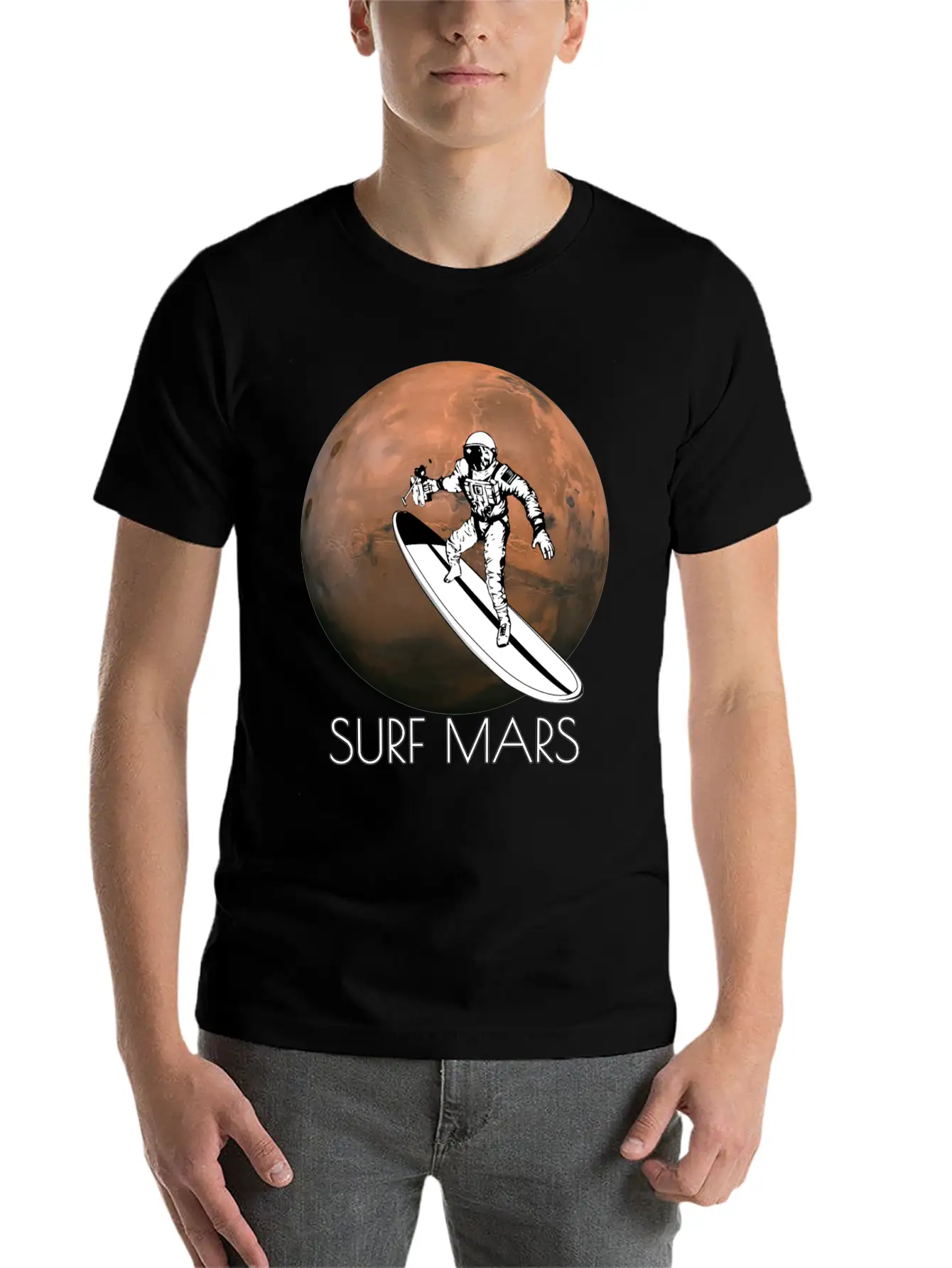 Surf Mars Unisex Casual T-Shirt – Clean Design For Daily Comfort