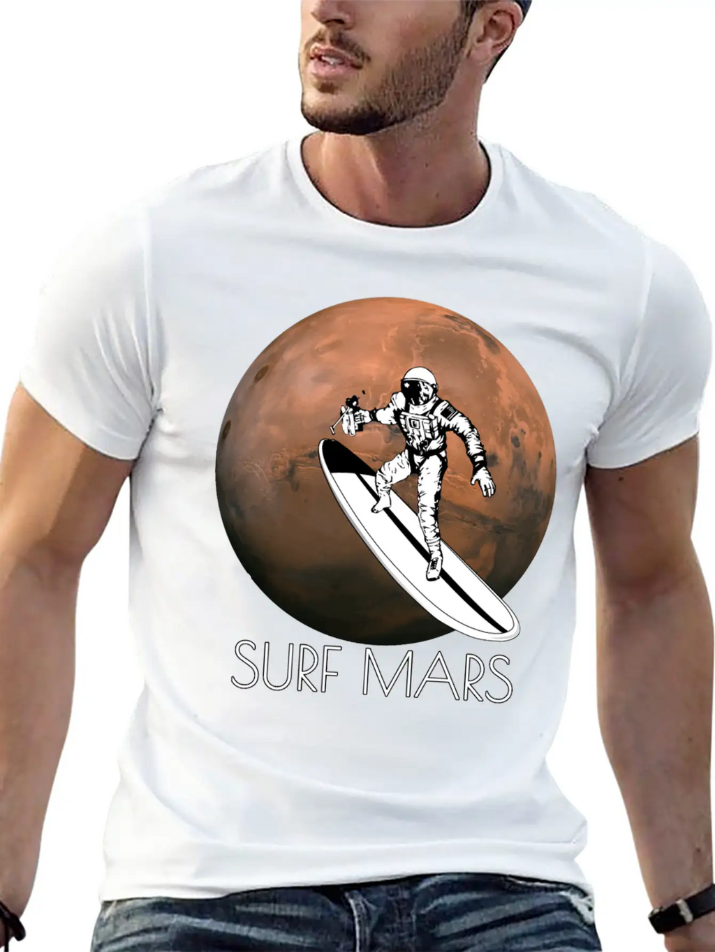 Surf Mars Unisex Casual T-Shirt – Clean Design For Daily Comfort