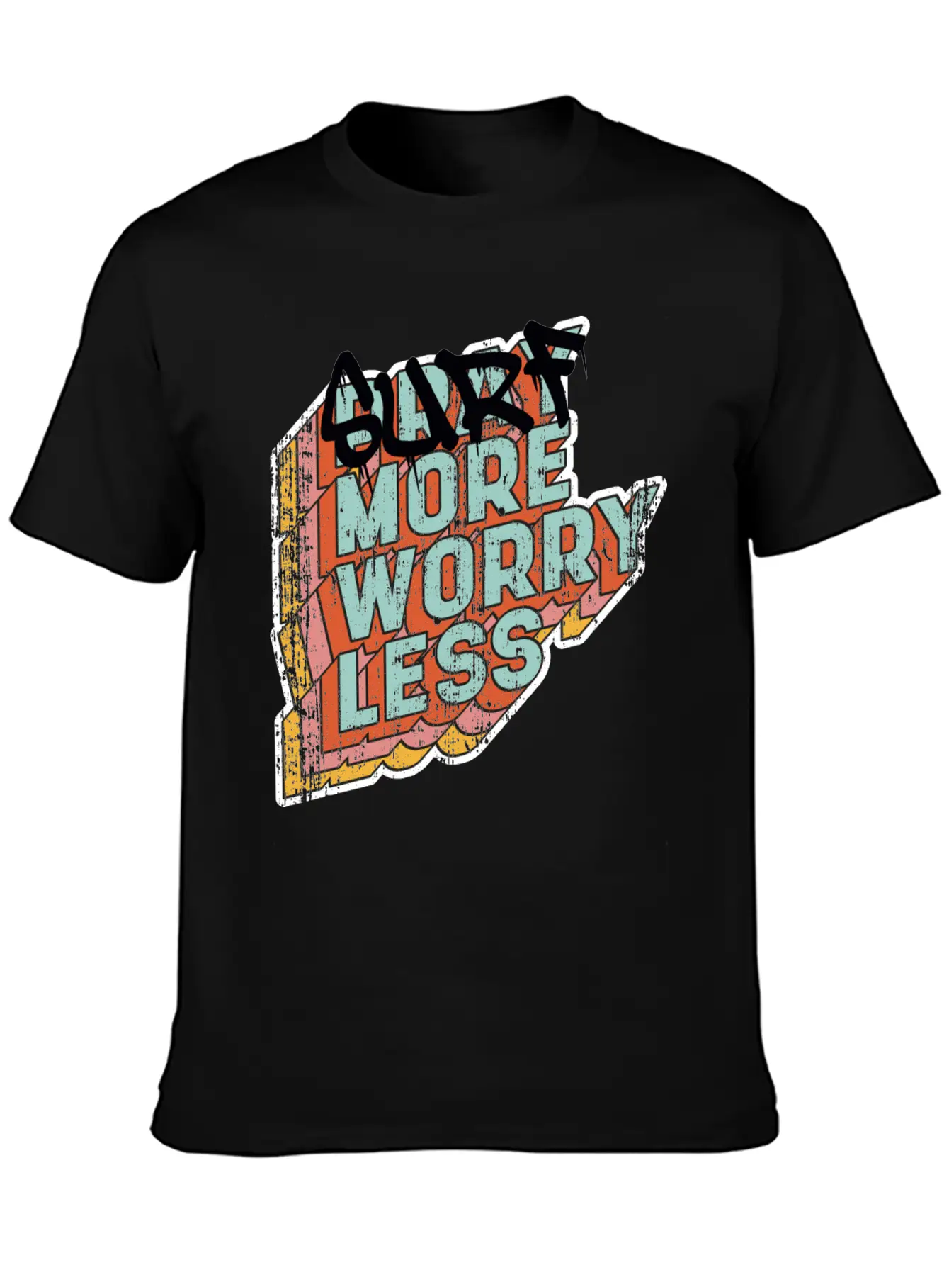 Surf More Worry Less Unisex Casual T-Shirt – Clean Design For Daily Comfort