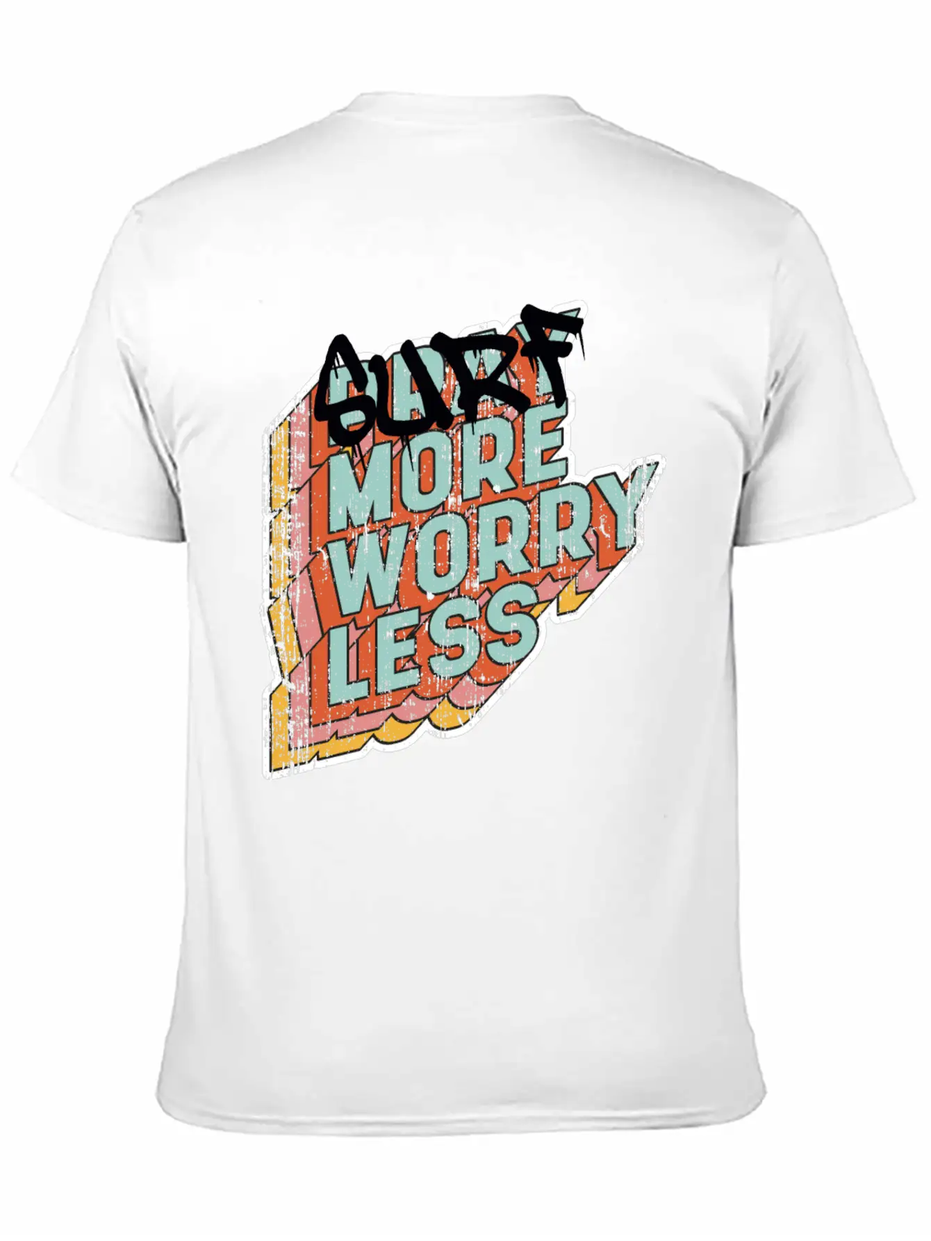Surf More Worry Less Unisex Casual T-Shirt – Clean Design For Daily Comfort