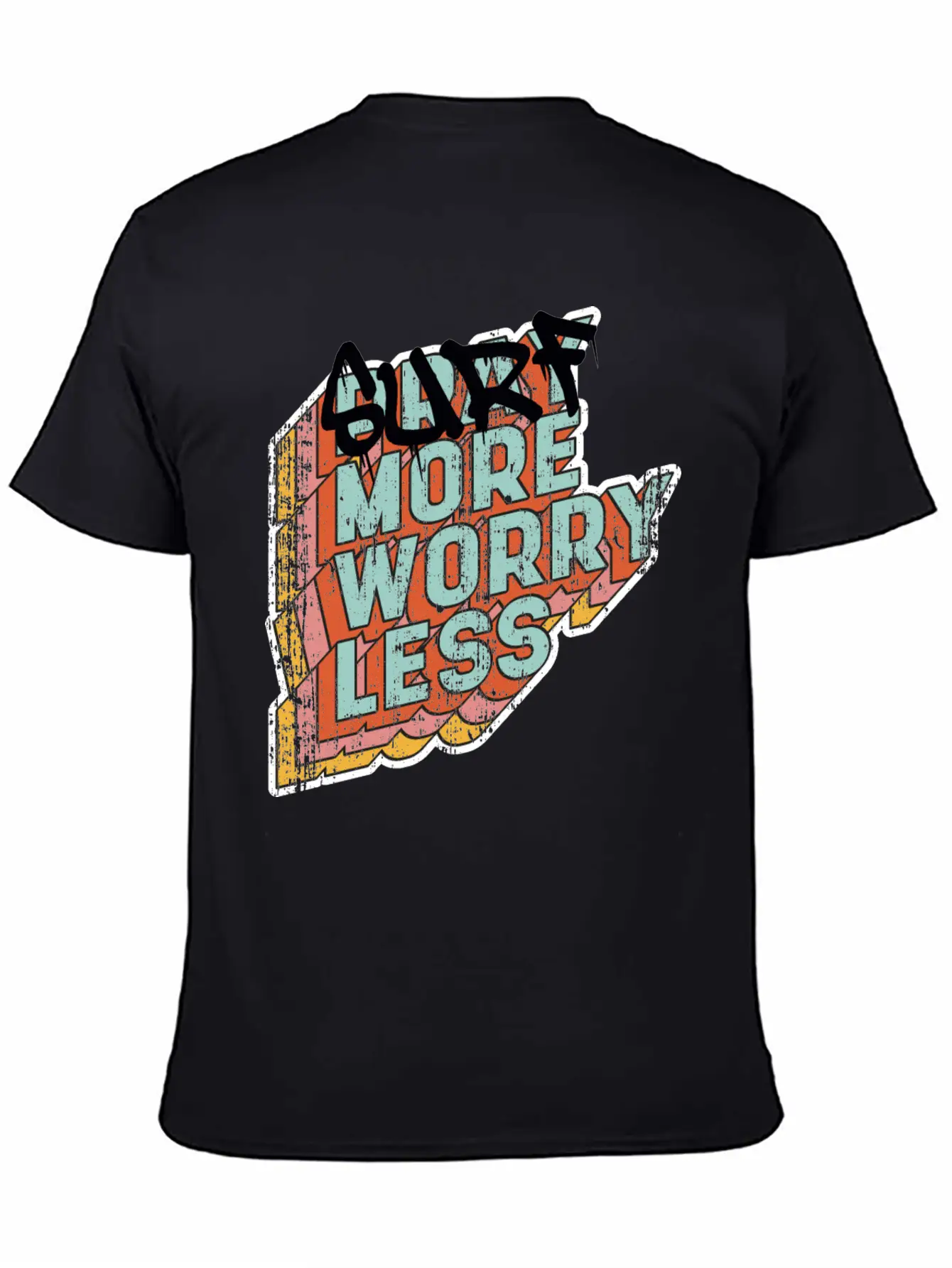 Surf More Worry Less Unisex Casual T-Shirt – Clean Design For Daily Comfort