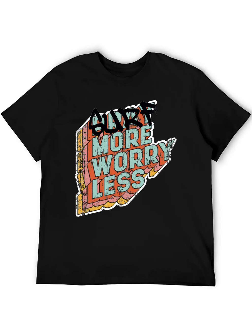 Surf More Worry Less Unisex Casual T-Shirt – Clean Design For Daily Comfort