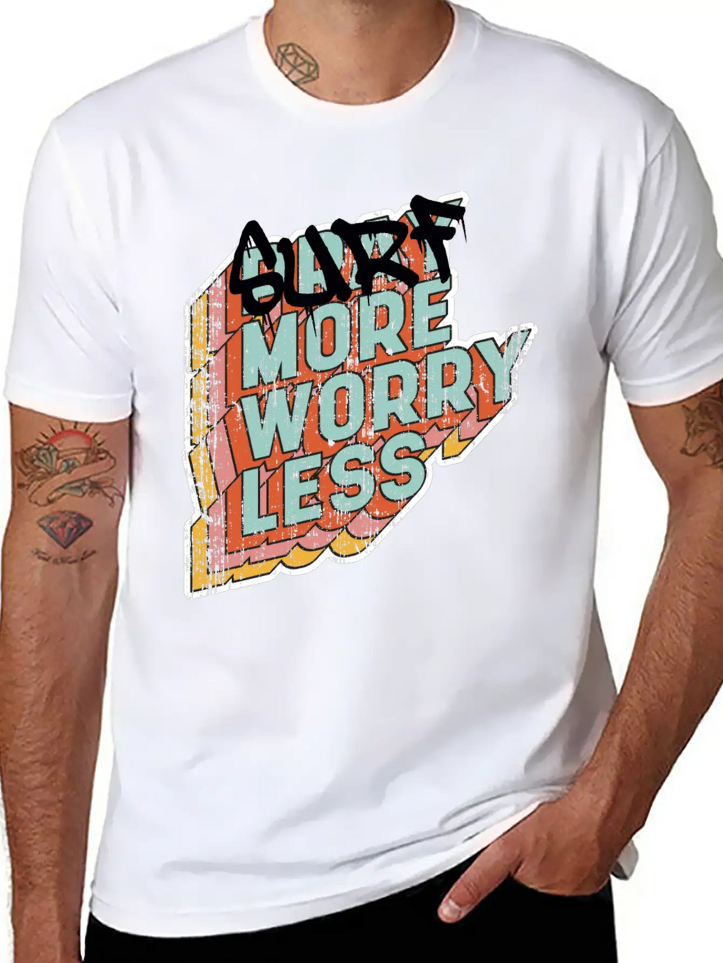 Surf More Worry Less Unisex Casual T-Shirt – Clean Design For Daily Comfort
