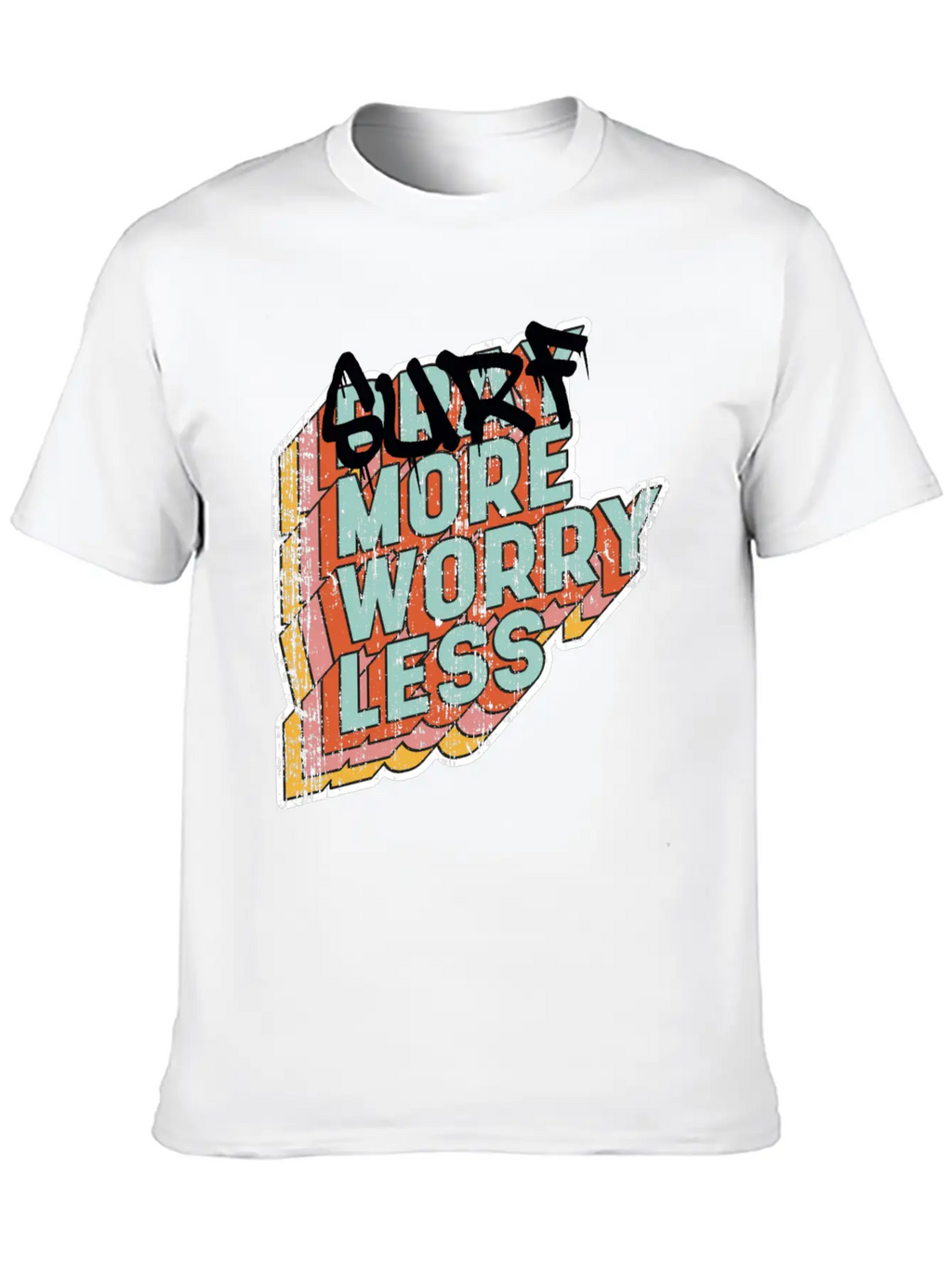 Surf More Worry Less Unisex Casual T-Shirt – Clean Design For Daily Comfort