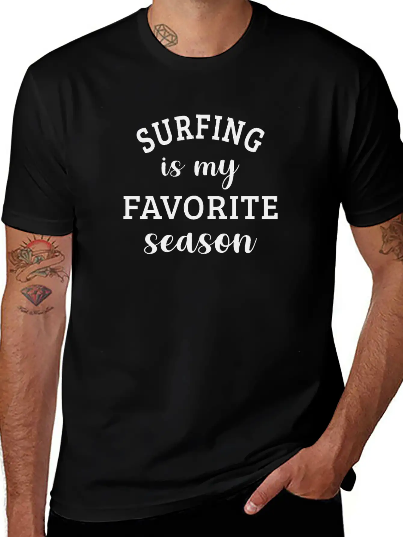 Surfing Is My Favorite Season Stylish Everyday T-Shirt – Unisex Basic Cotton Tee