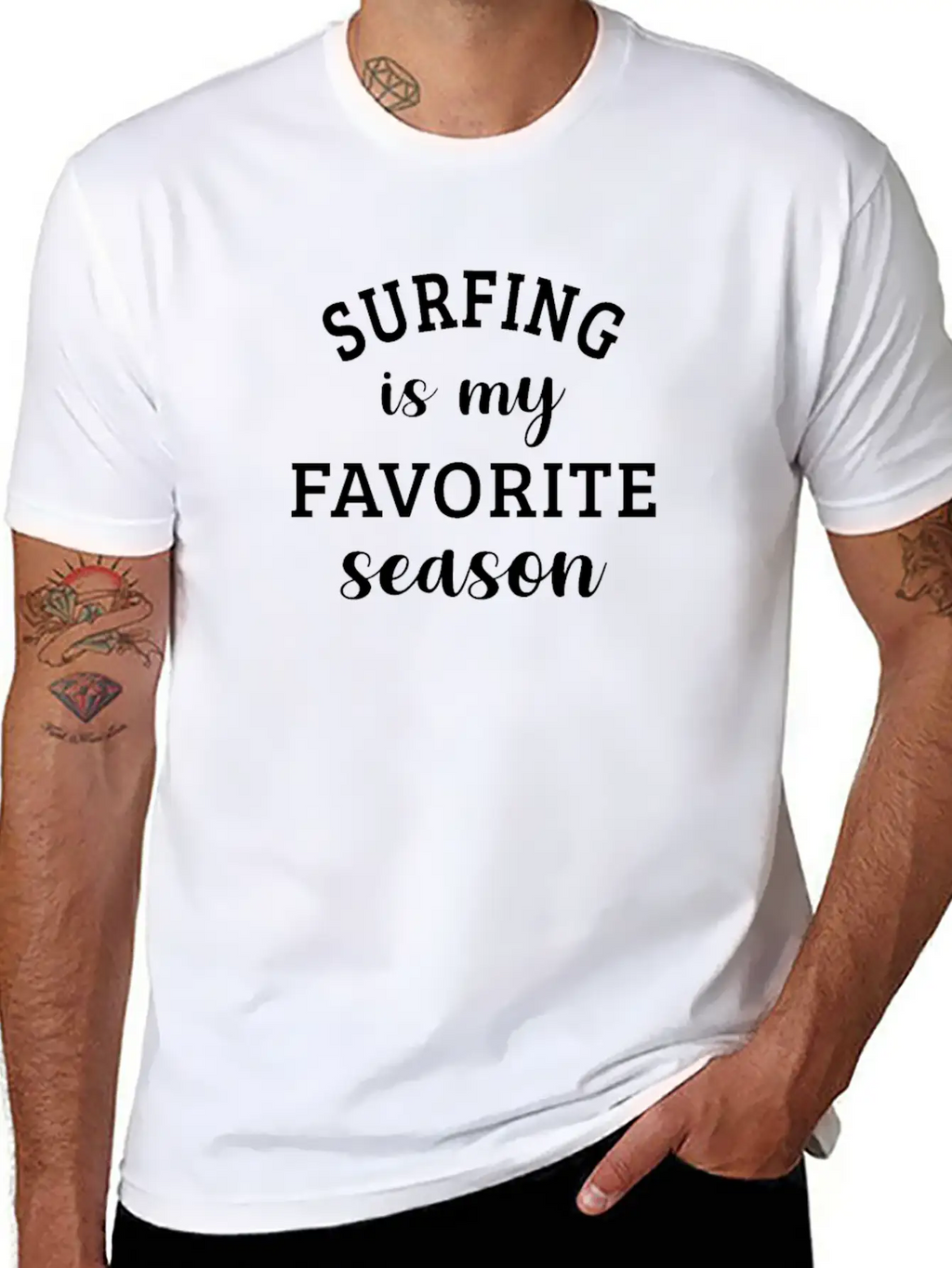Surfing Is My Favorite Season Stylish Everyday T-Shirt – Unisex Basic Cotton Tee