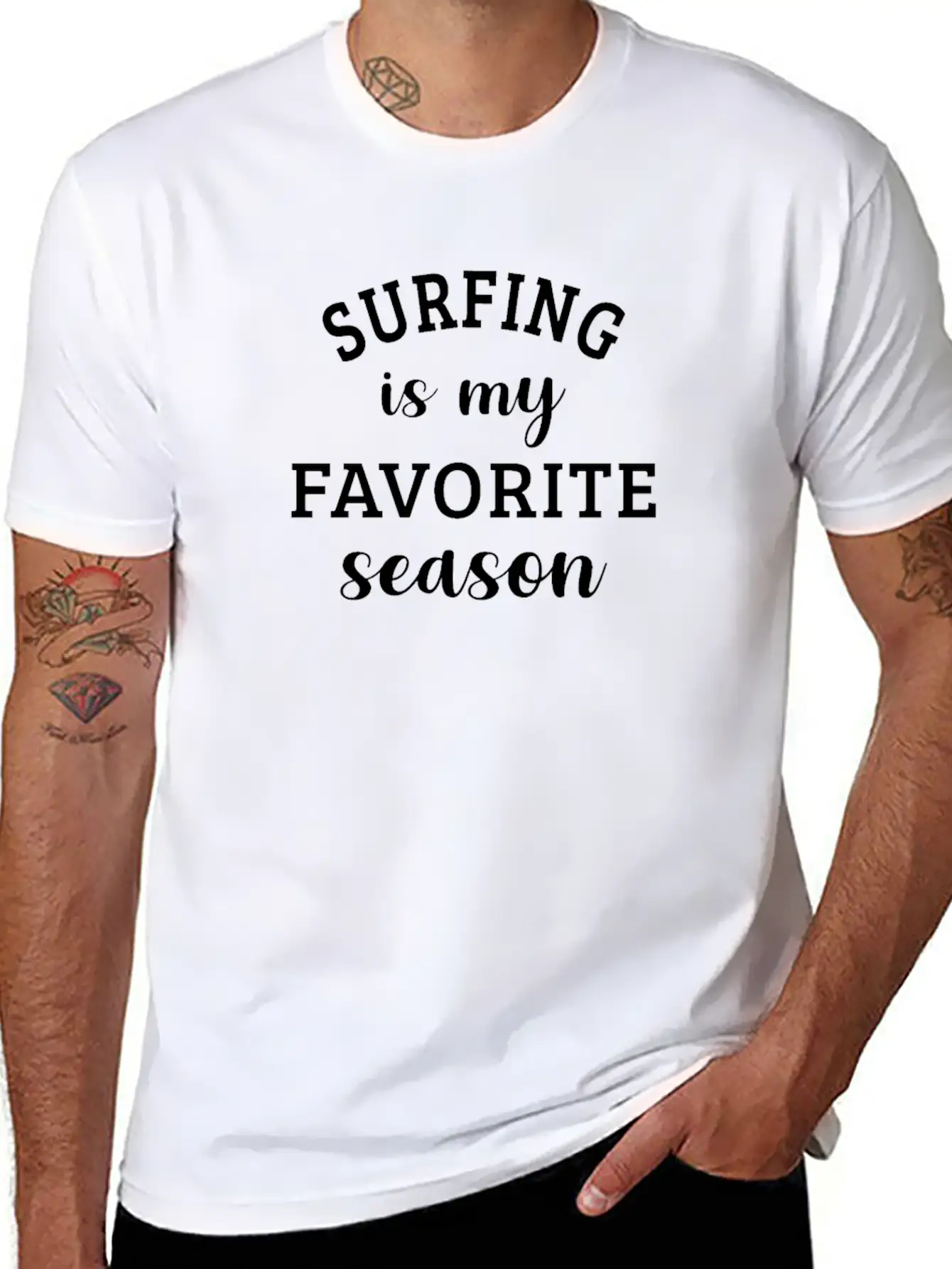 Surfing Is My Favorite Season Stylish Everyday T-Shirt – Unisex Basic Cotton Tee