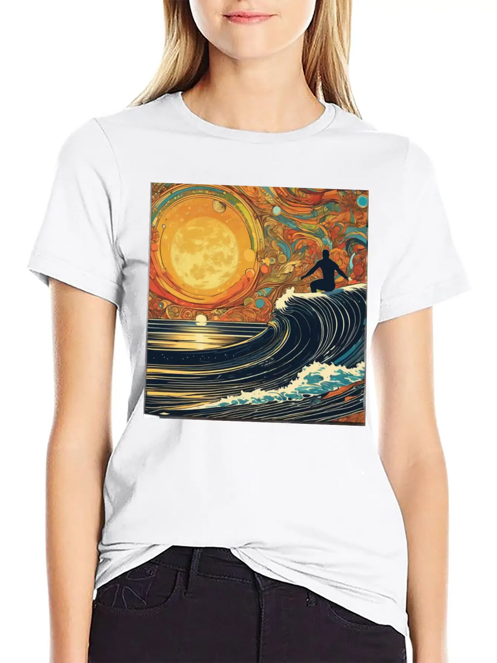 Surfing The Universe Breathable Graphic T-Shirt – Perfect For Casual Days