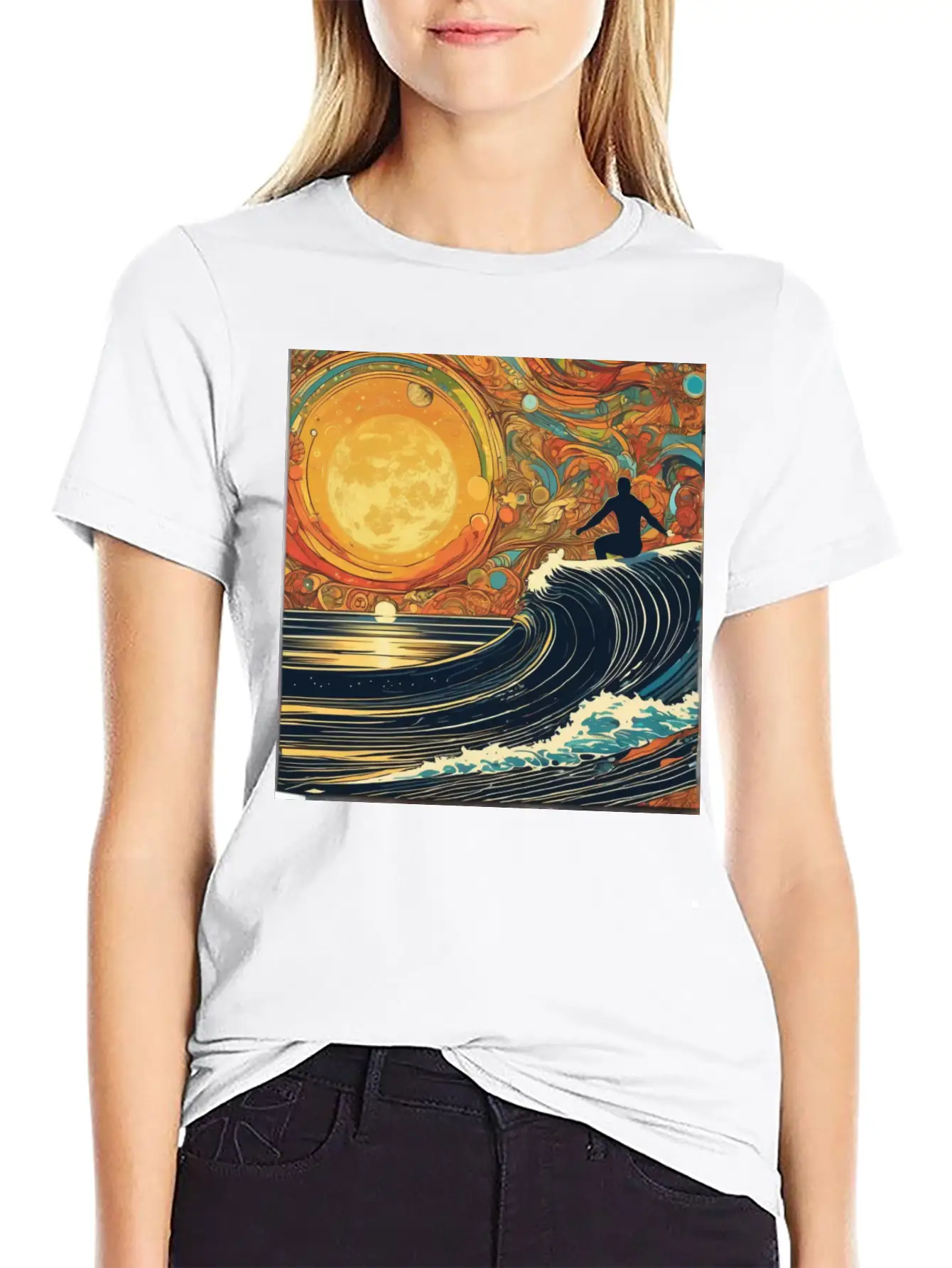 Surfing The Universe Breathable Graphic T-Shirt – Perfect For Casual Days