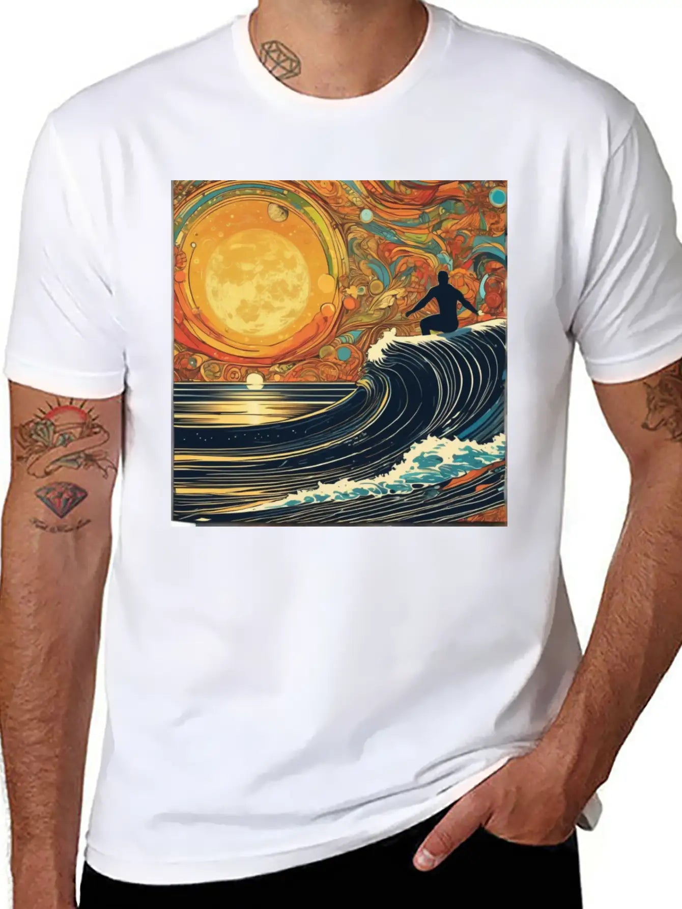 Surfing The Universe Breathable Graphic T-Shirt – Perfect For Casual Days