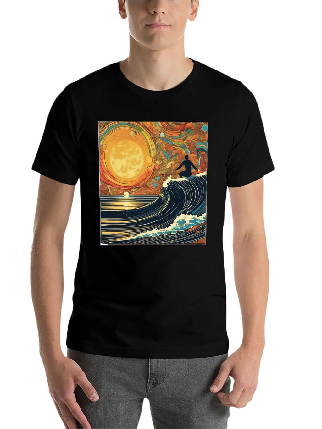 Surfing The Universe Breathable Graphic T-Shirt – Perfect For Casual Days