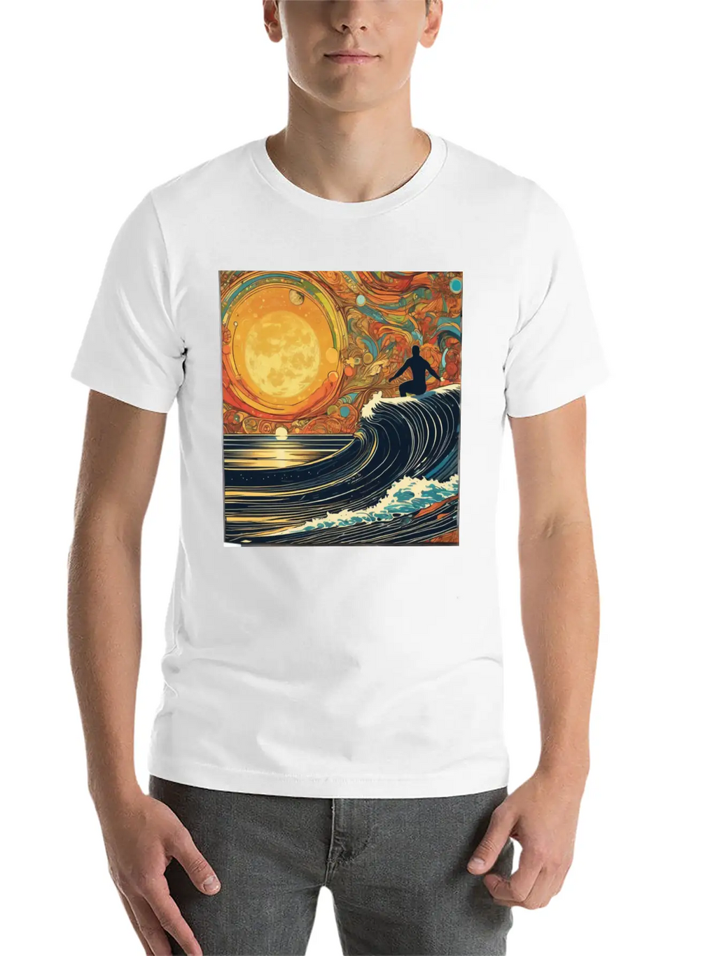 Surfing The Universe Breathable Graphic T-Shirt – Perfect For Casual Days