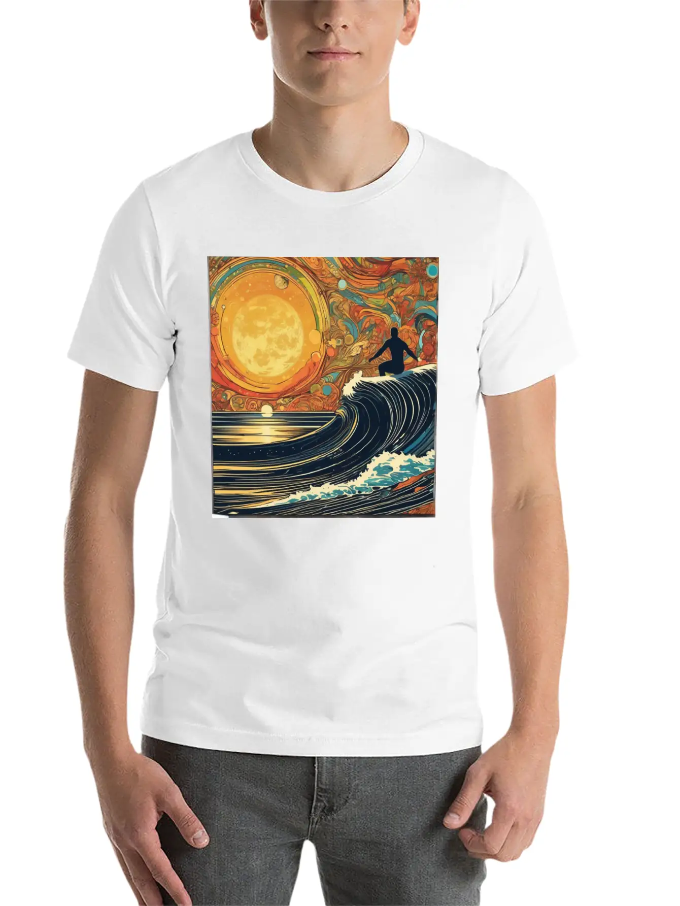 Surfing The Universe Breathable Graphic T-Shirt – Perfect For Casual Days