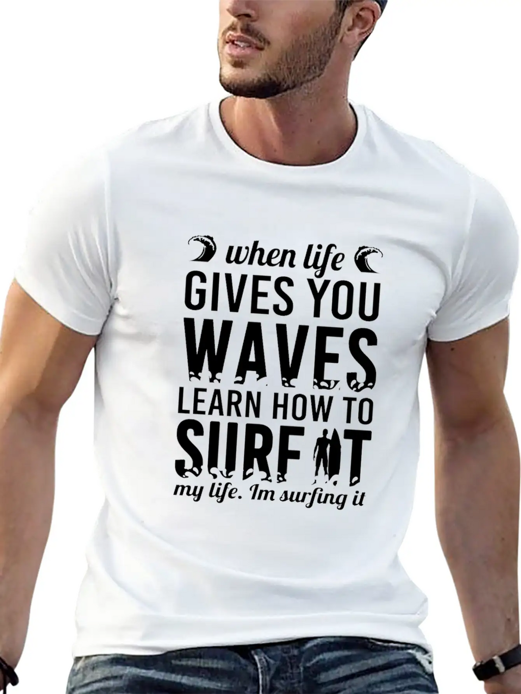 Surfing Unisex Short Sleeve Soft Cotton T-Shirt – Casual Everyday Wear