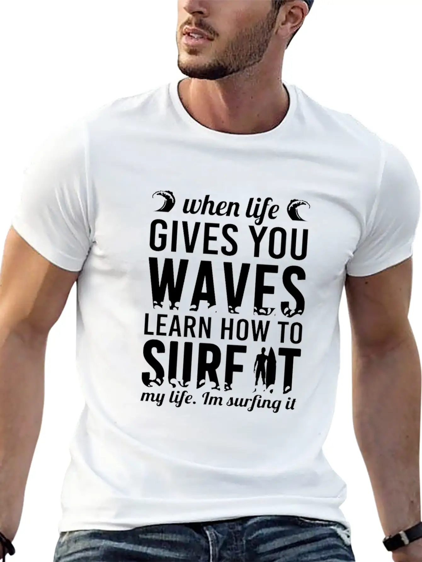 Surfing Unisex Short Sleeve Soft Cotton T-Shirt – Casual Everyday Wear