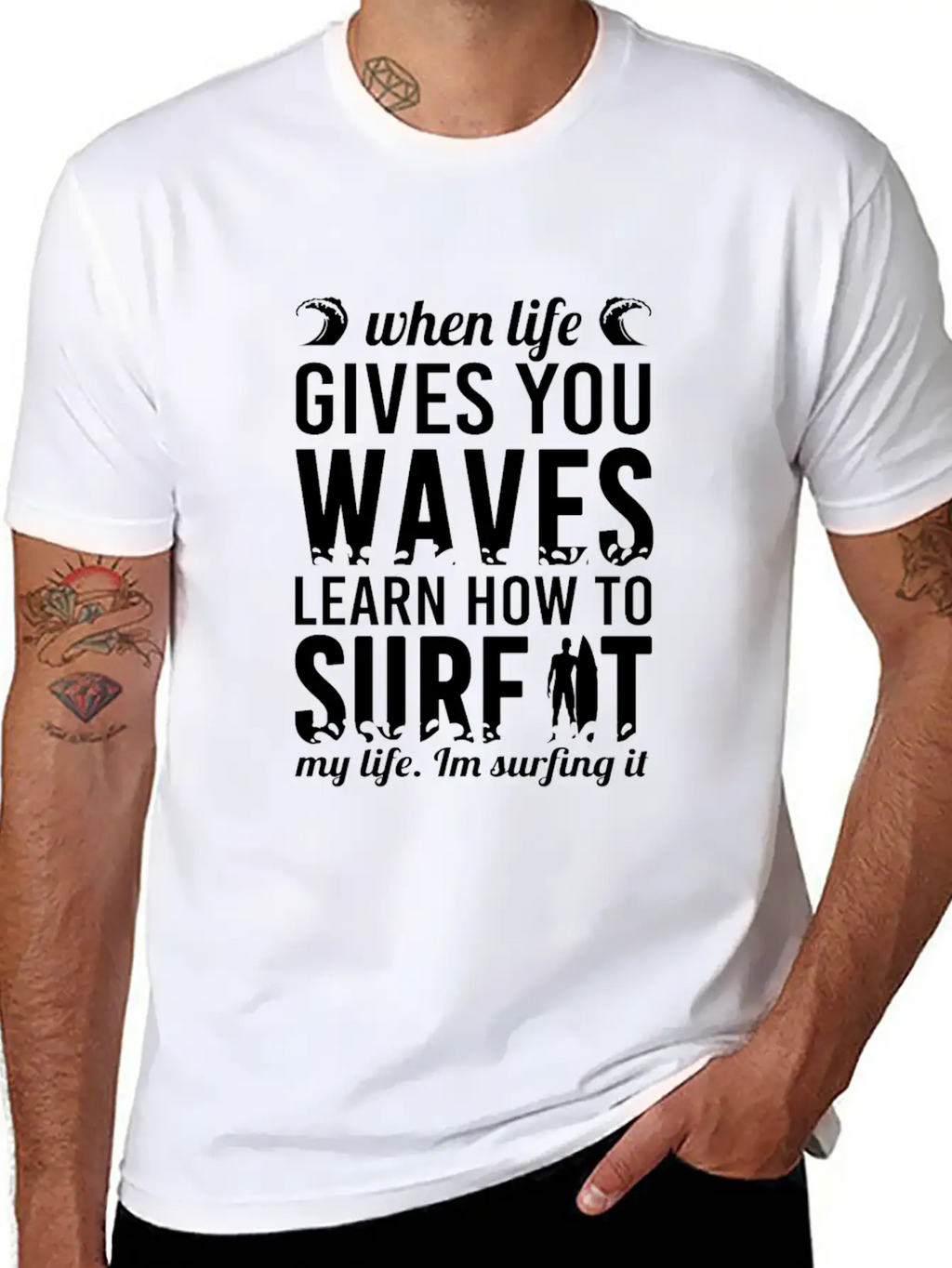 Surfing Unisex Short Sleeve Soft Cotton T-Shirt – Casual Everyday Wear