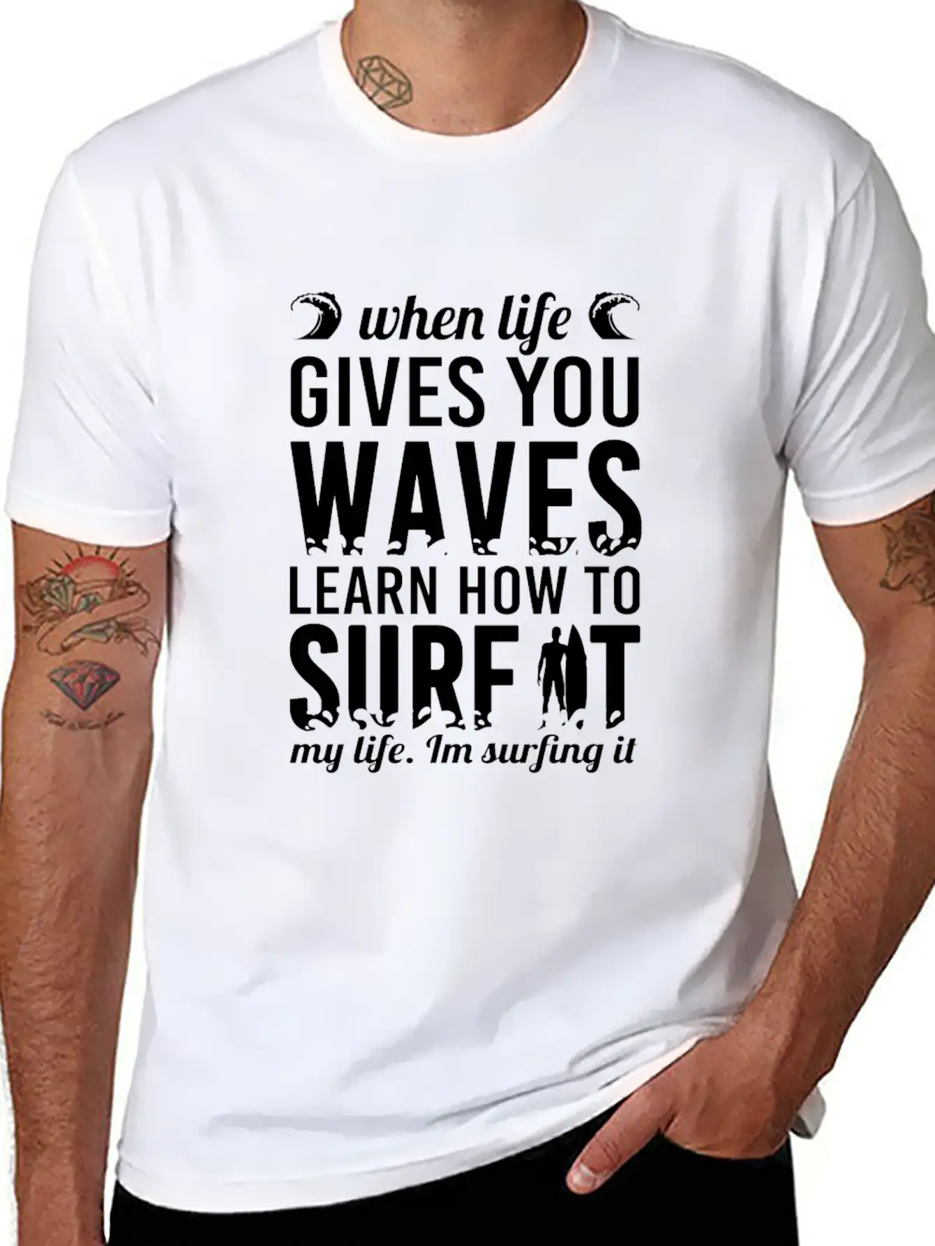 Surfing Unisex Short Sleeve Soft Cotton T-Shirt – Casual Everyday Wear