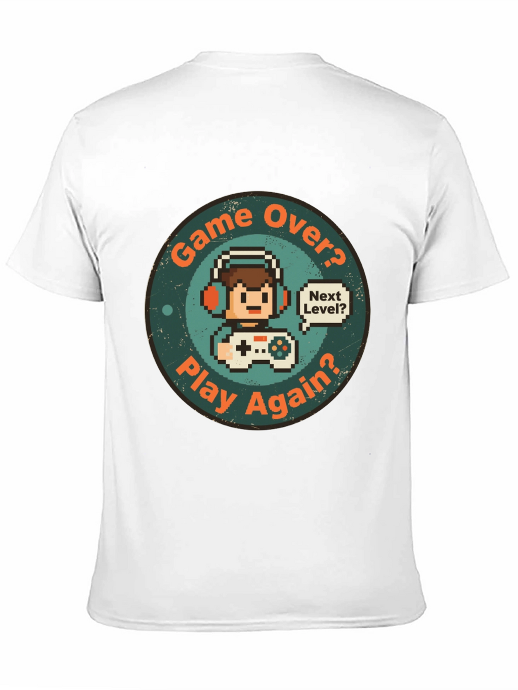 Game Over Play Again T-Shirt - Gamer Pixel Art