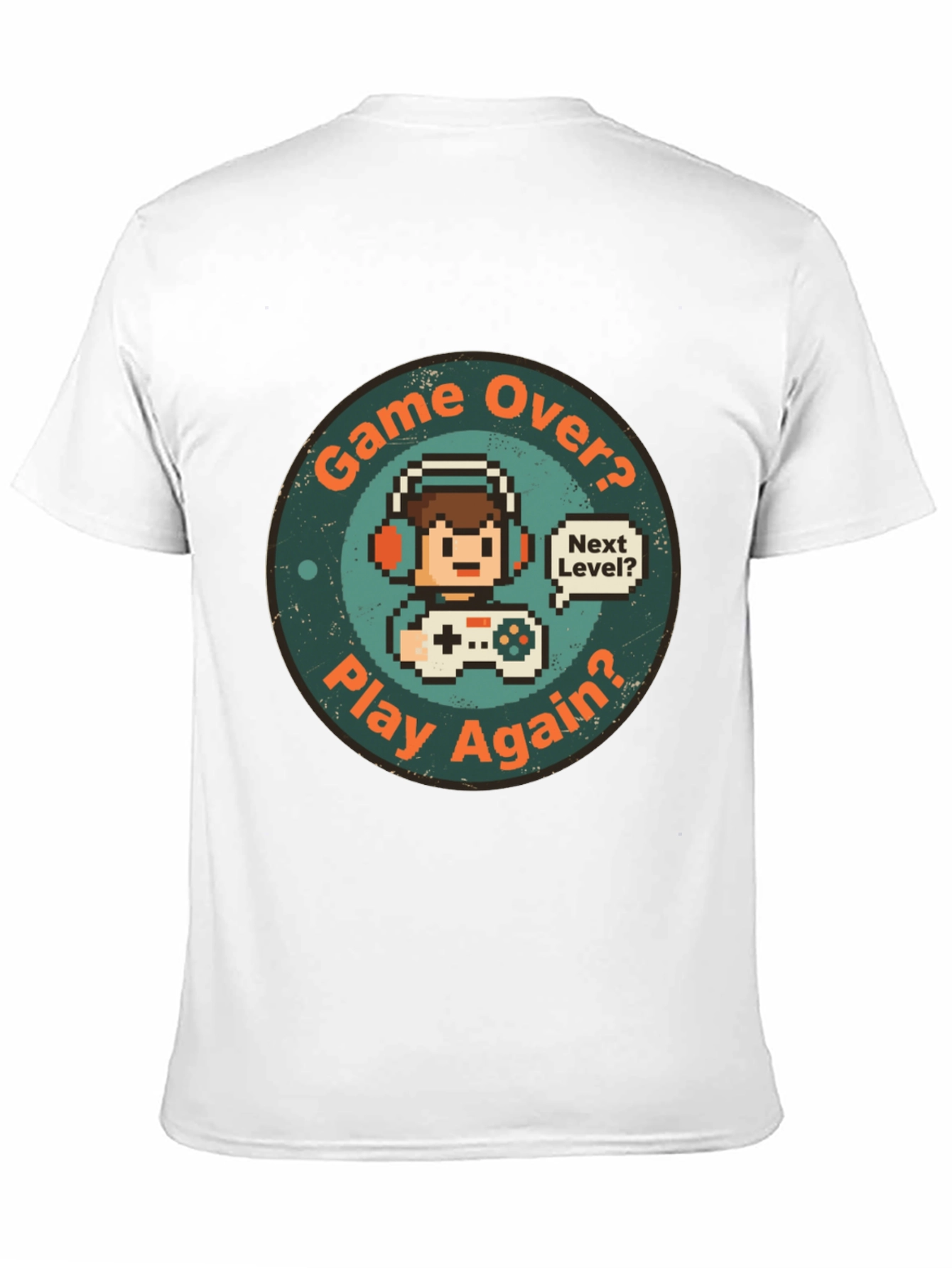 Game Over Play Again T-Shirt - Gamer Pixel Art