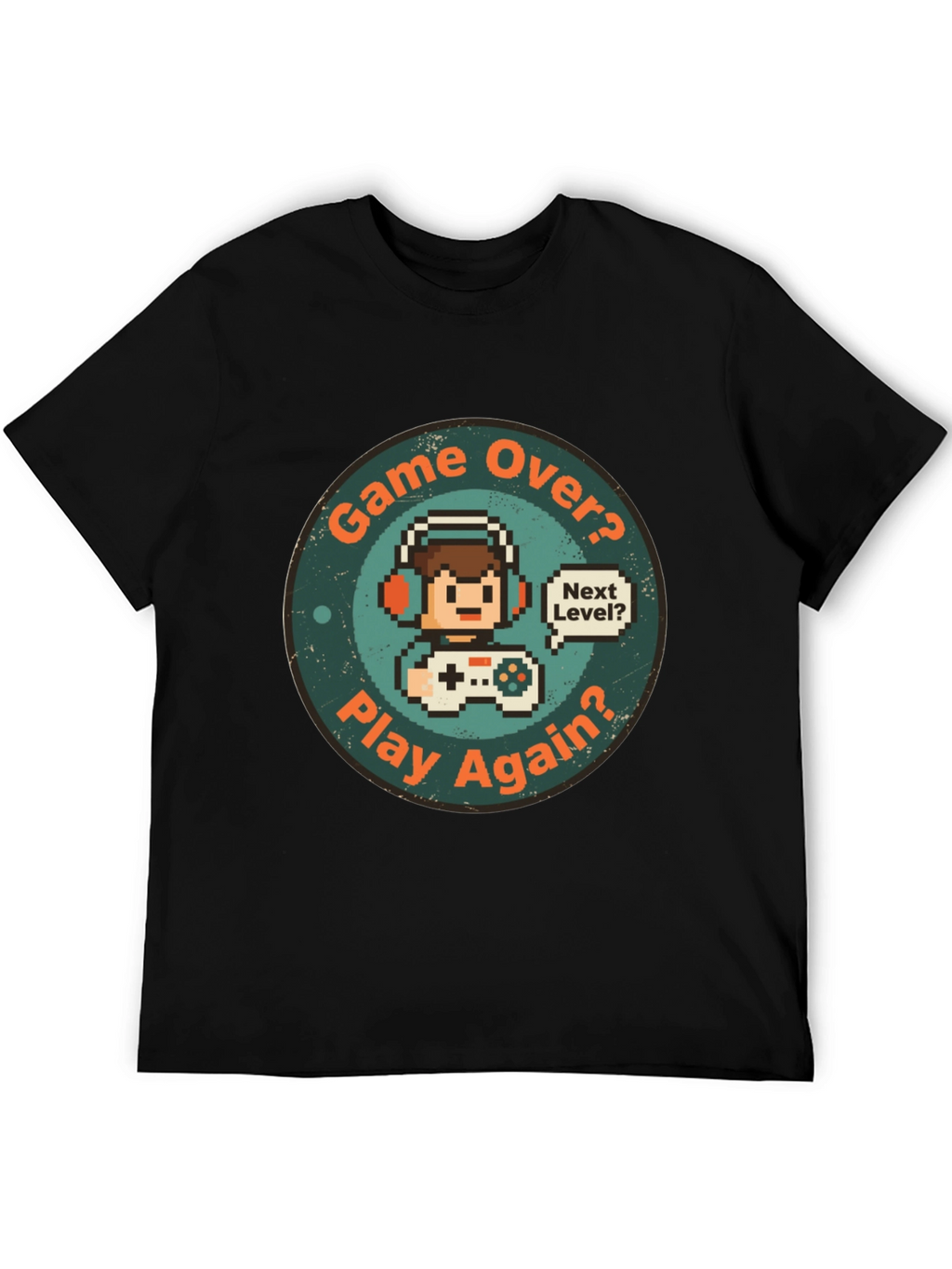 Game Over Play Again T-Shirt - Gamer Pixel Art