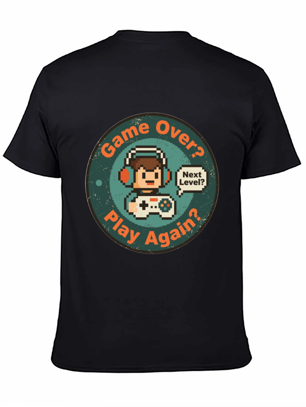 Game Over Play Again T-Shirt - Gamer Pixel Art