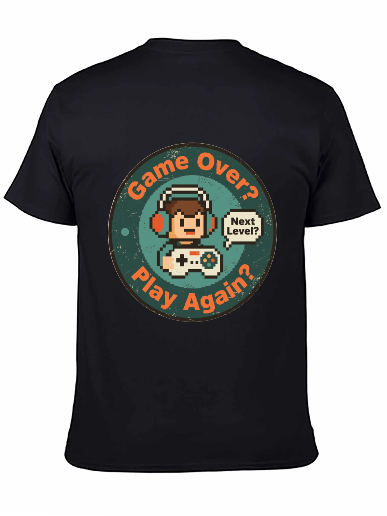 Game Over Play Again T-Shirt - Gamer Pixel Art
