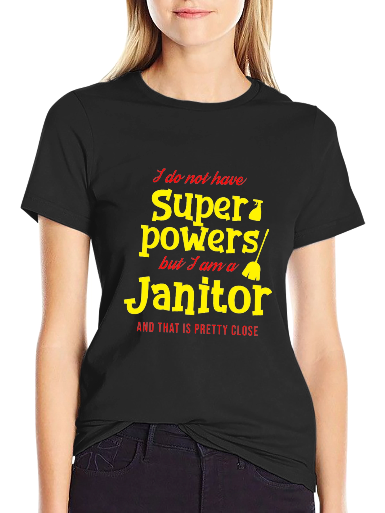 Funny Janitor Superpowers Graphic T-Shirt